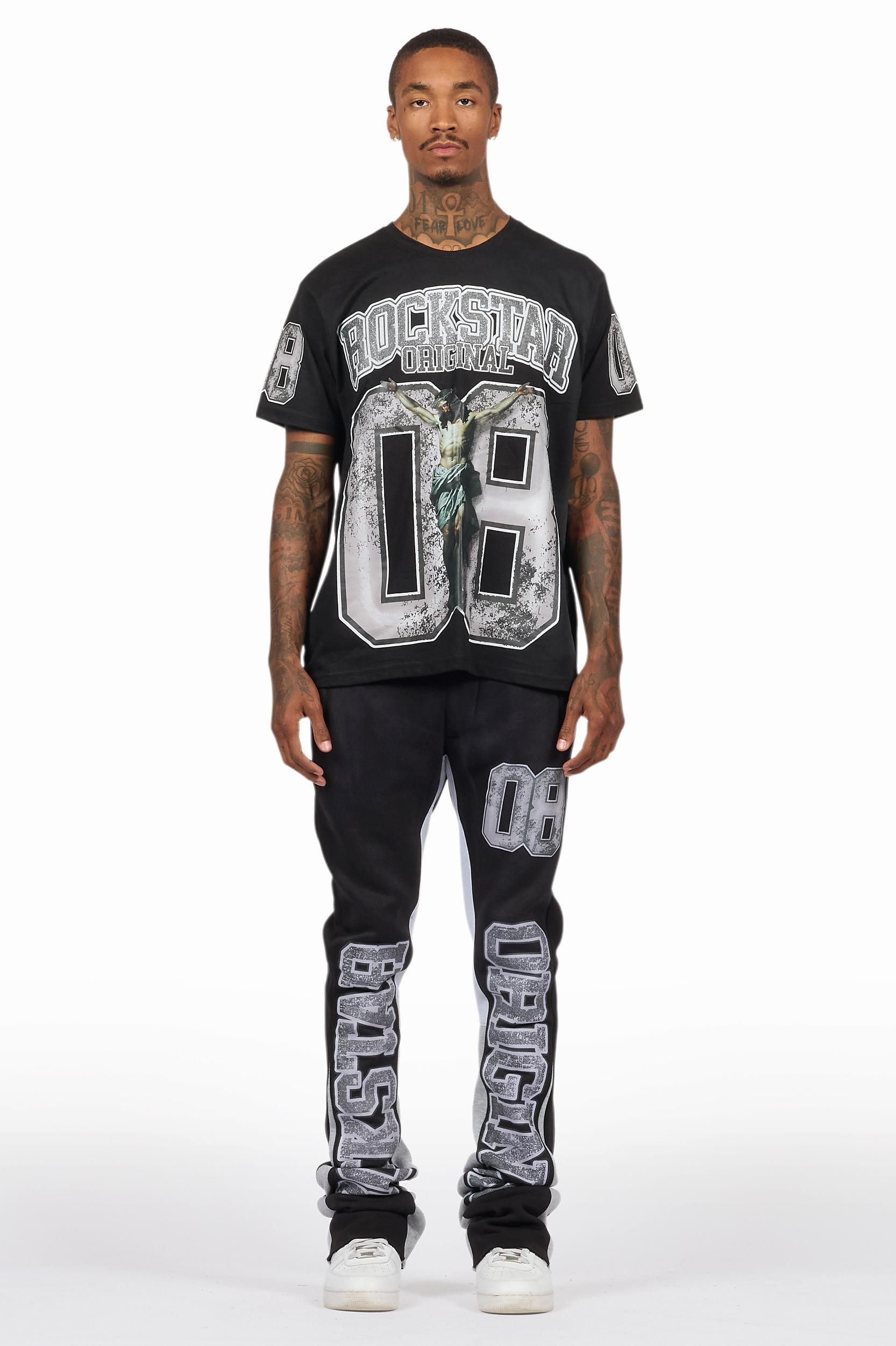 Fields Black/White T-Shirt/Stacked Flare Track Set Male Product Image