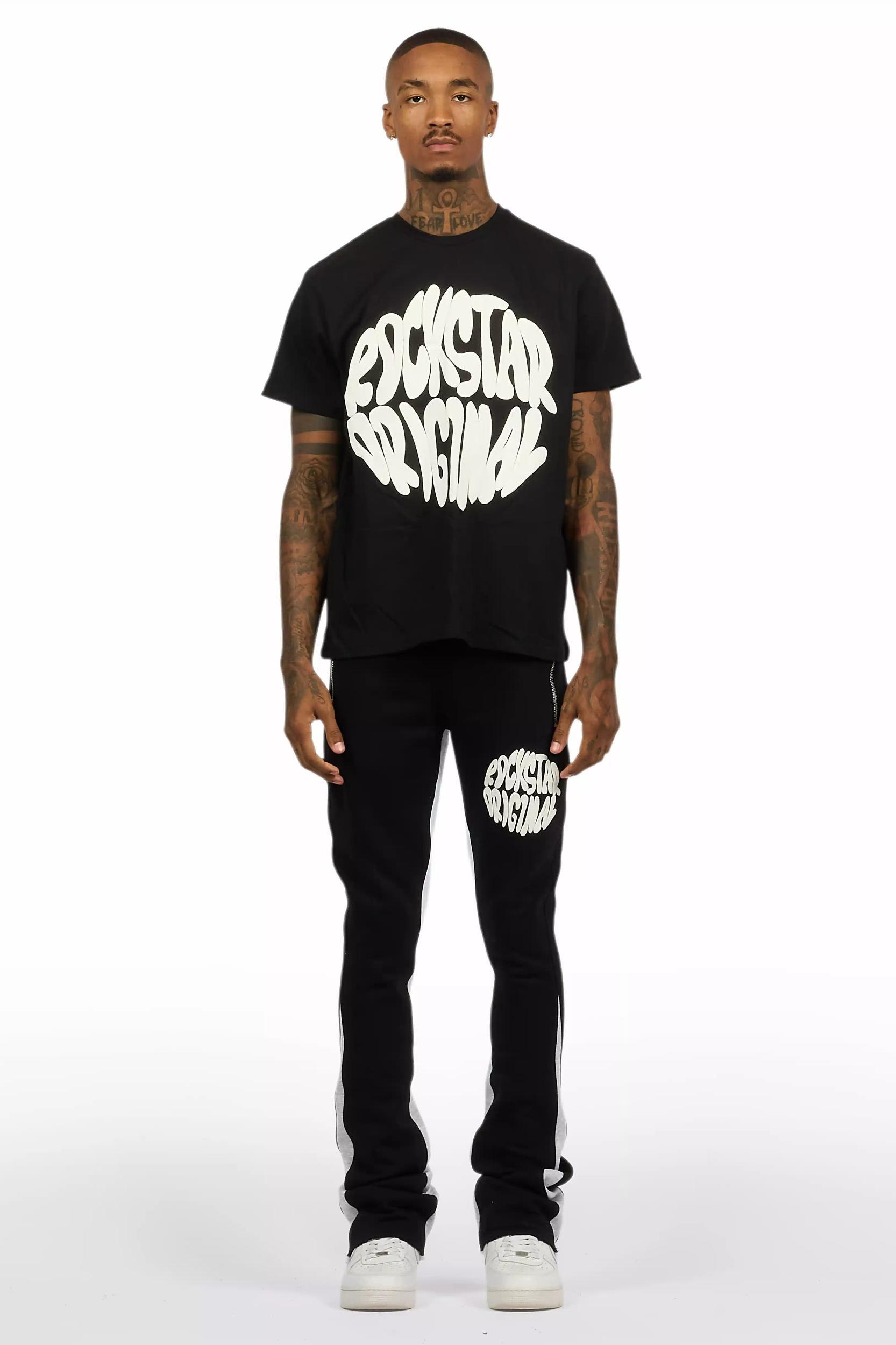 Thierry Black T-Shirt/Stacked Flare Track Set Male Product Image