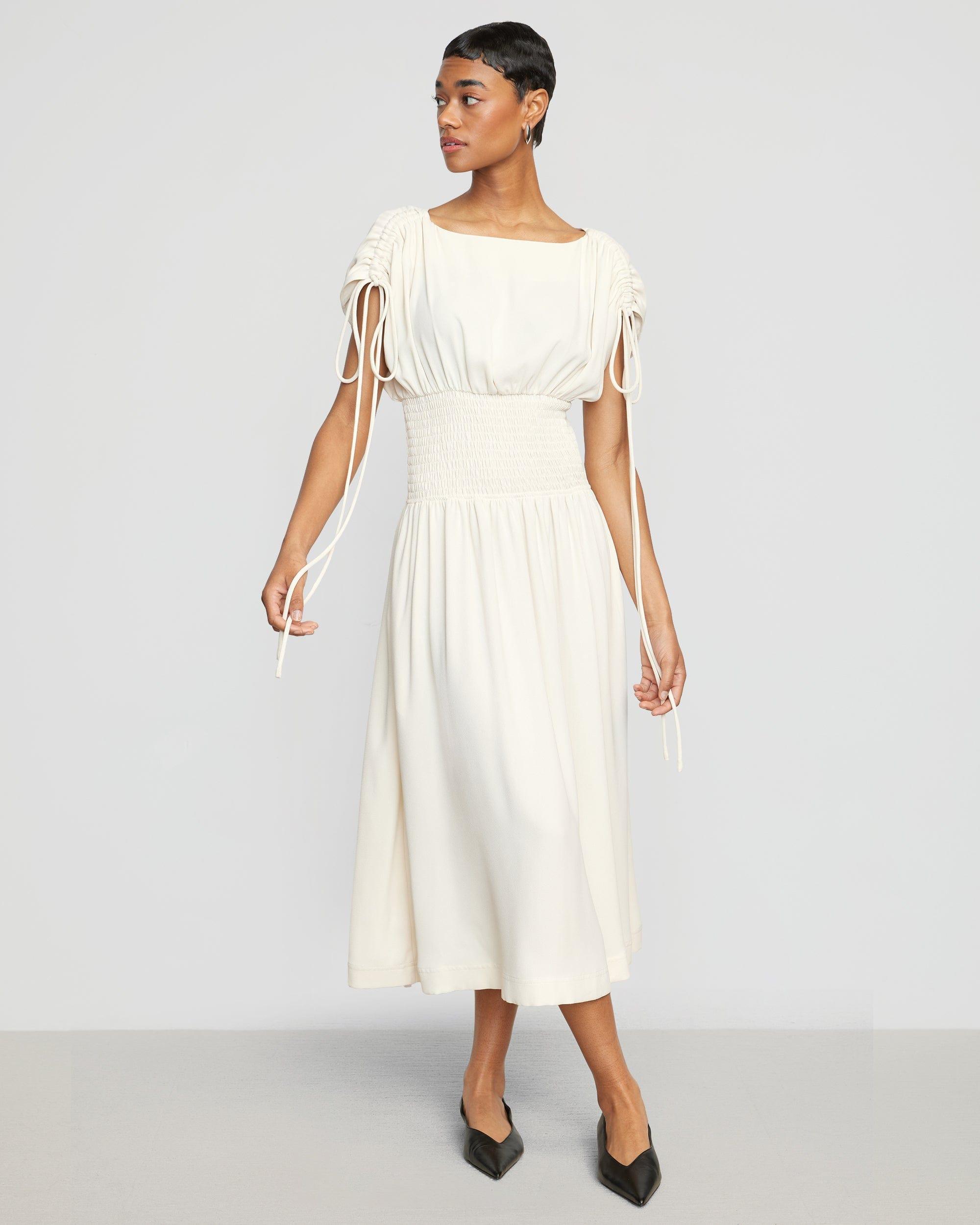 Ayumi Gathered-Shoulder Dress Product Image