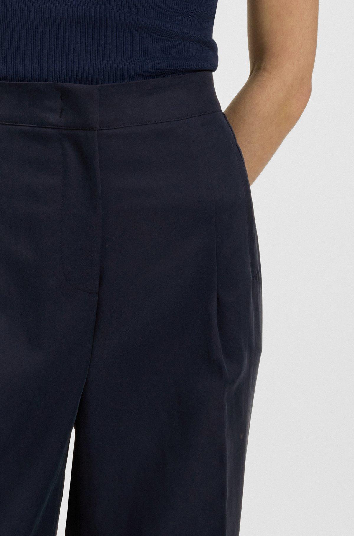BOSS - Formal trousers with pleat details - Dark Blue Product Image
