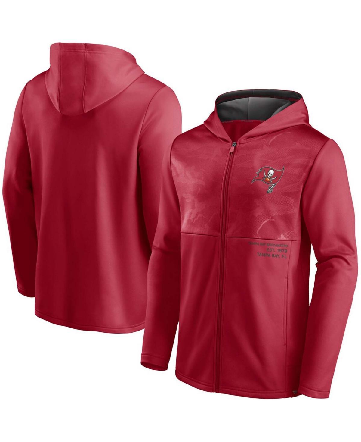 Men's Fanatics Branded Red Tampa Bay Buccaneers Defender Full-Zip Hoodie Jacket, Size: Large Product Image