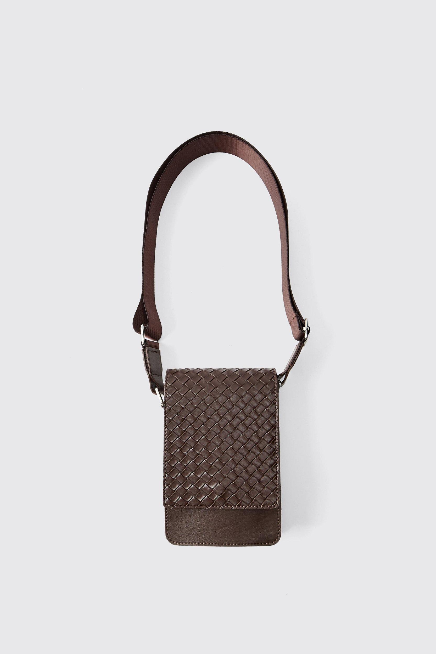 PU Diamond Cross Bag | boohooMAN USA Product Image