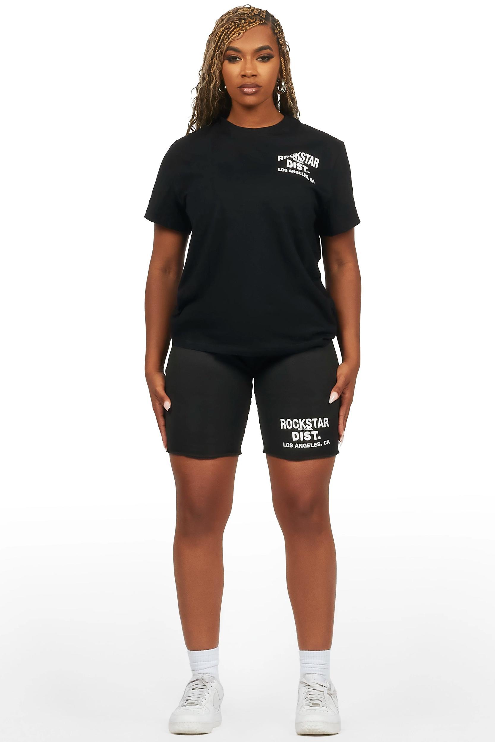 Dalasia Black T-Shirt Short Set Female Product Image