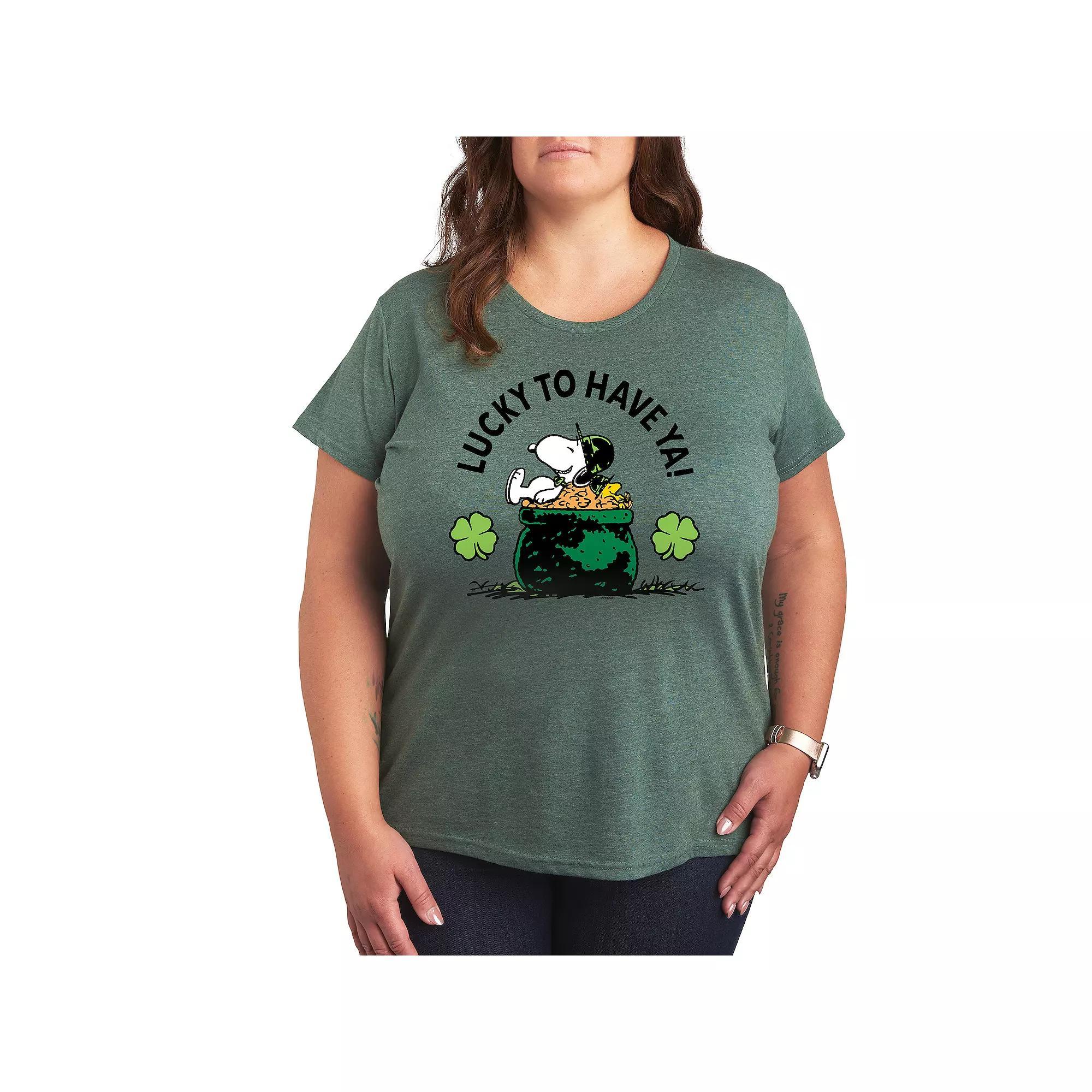 Plus Friends Christmas Stockings Graphic Tee, Womens Grey Juniper Product Image