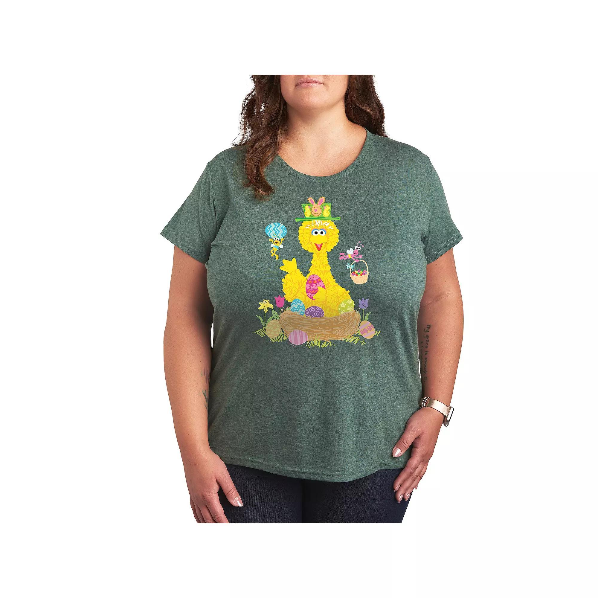 Disneys Minnie Mouse Plus Collage Graphic Tee, Womens Grey Royal Blue Product Image