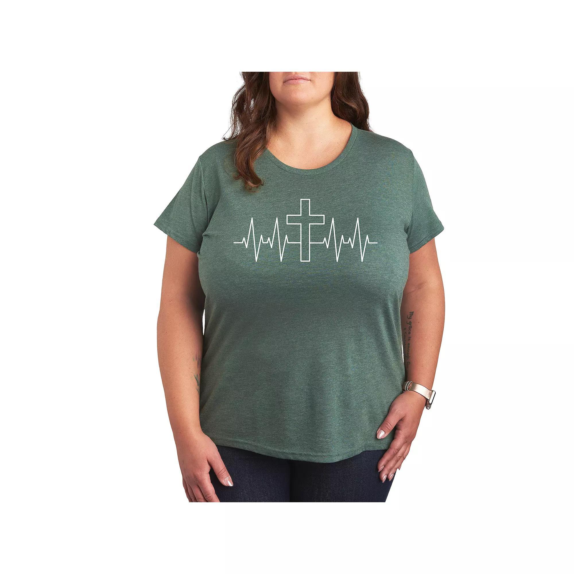 Plus Be Kind Graphic Tee, Womens Grey Green Product Image