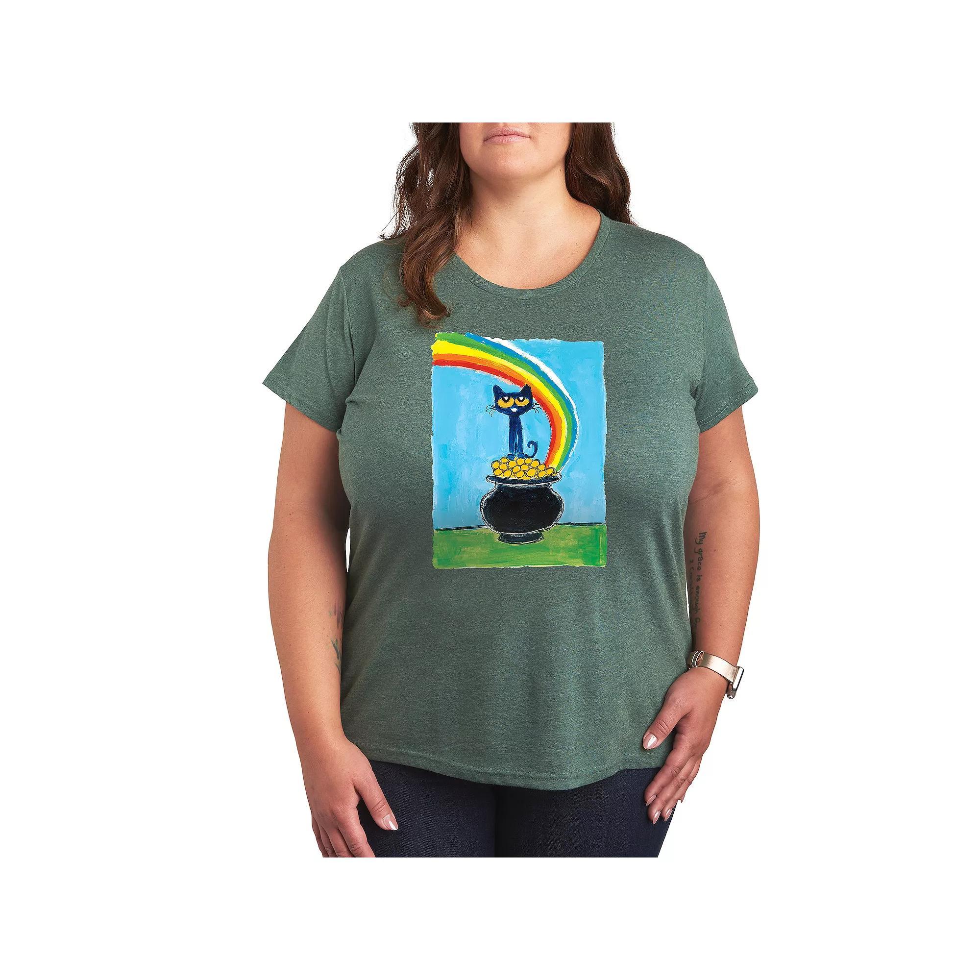 Plus Friends Christmas Stockings Graphic Tee, Womens Grey Juniper Product Image