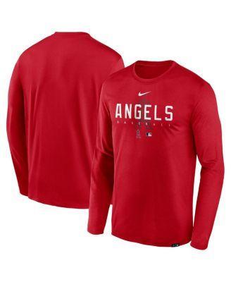 Mens Nike Red Los Angeles Angels Authentic Collection Team Logo Legend Performance Long Sleeve T-shirt Product Image
