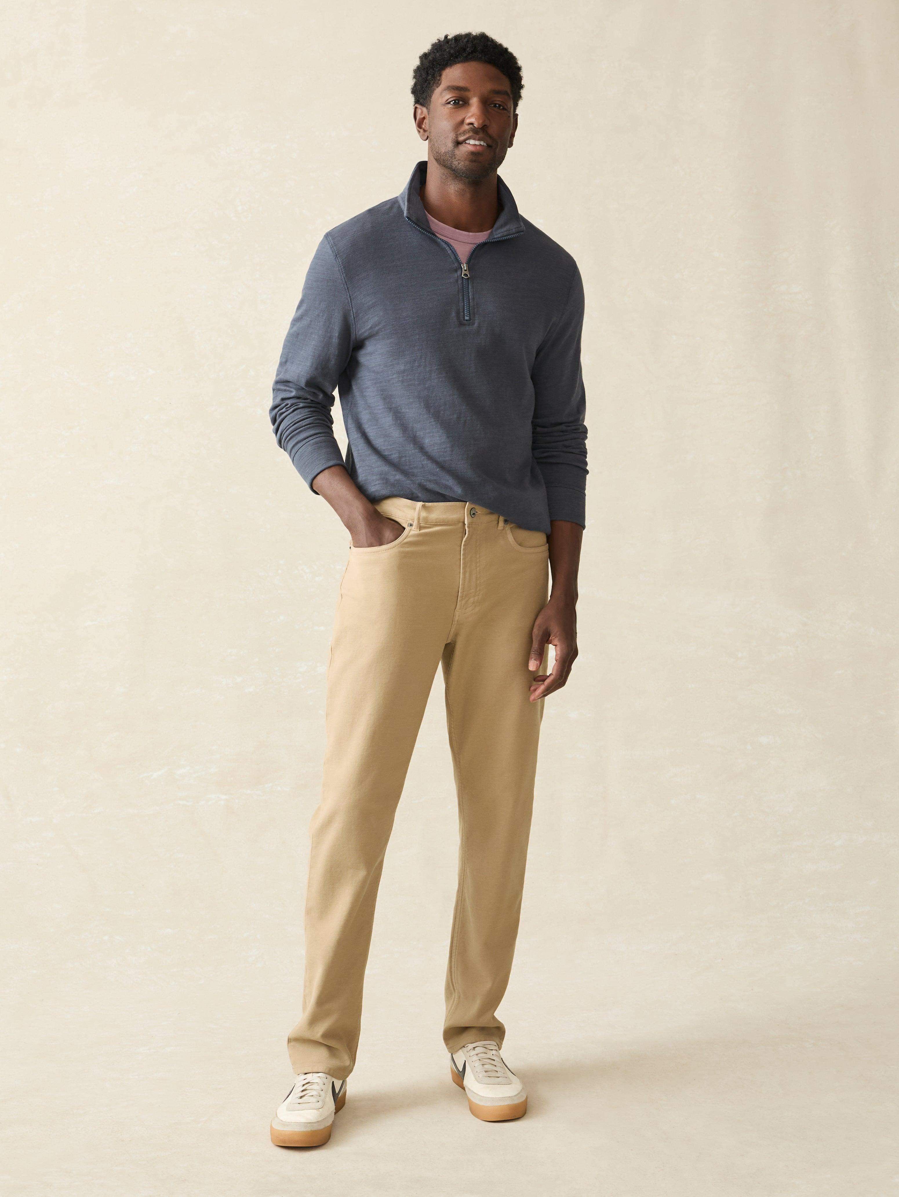 Stretch Terry 5-Pocket Athletic Fit - Desert Khaki Product Image