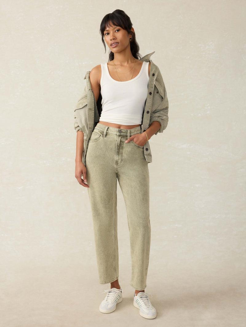Slim Straight Sunwashed Denim - Olive Haze Wash Product Image
