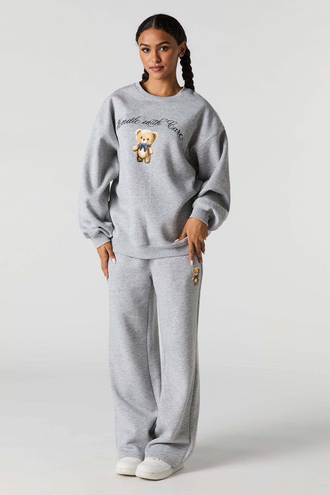 Graphic Fleece Wide Leg Sweatpant Female Product Image