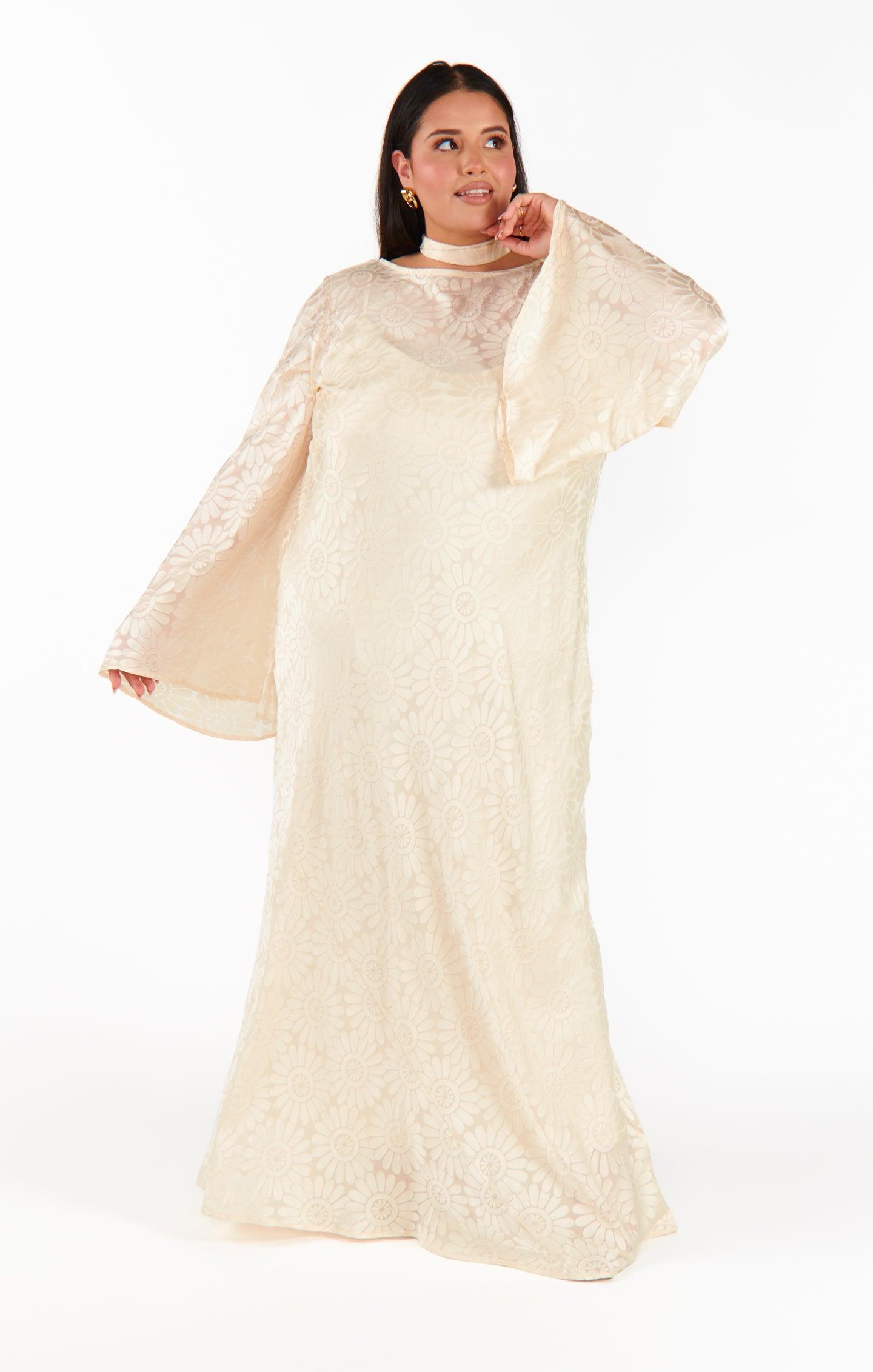 Sarah Dress ~ Cream Daisy Burnout Product Image