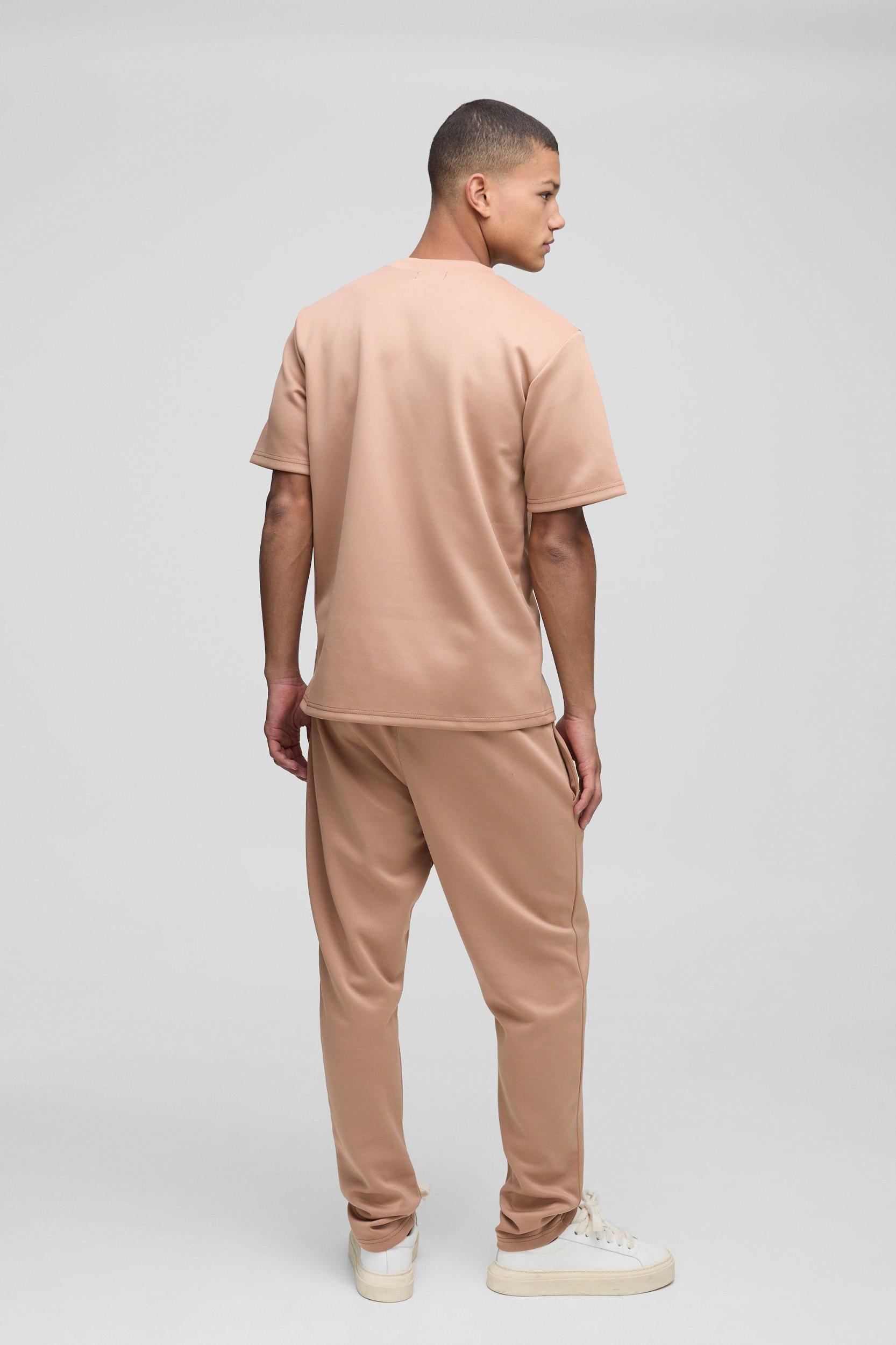 Regular Fit Scuba T-Shirt & Sweatpants Long Set | boohooMAN USA Product Image