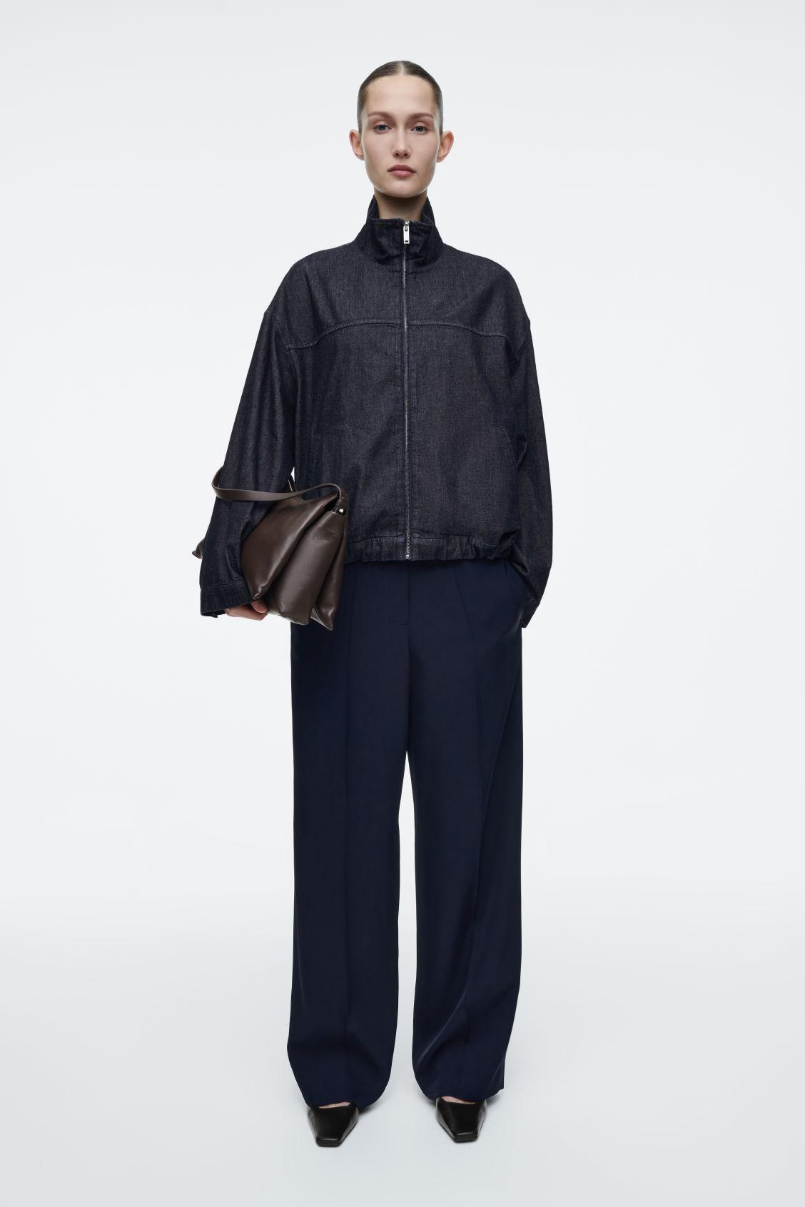 OVERSIZED DENIM BOMBER JACKET Product Image