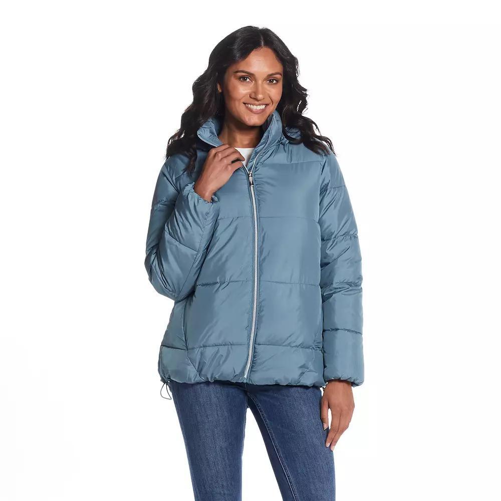 Women's Weathercast Hood Puffer Coat, Size: XL, Seawater Product Image