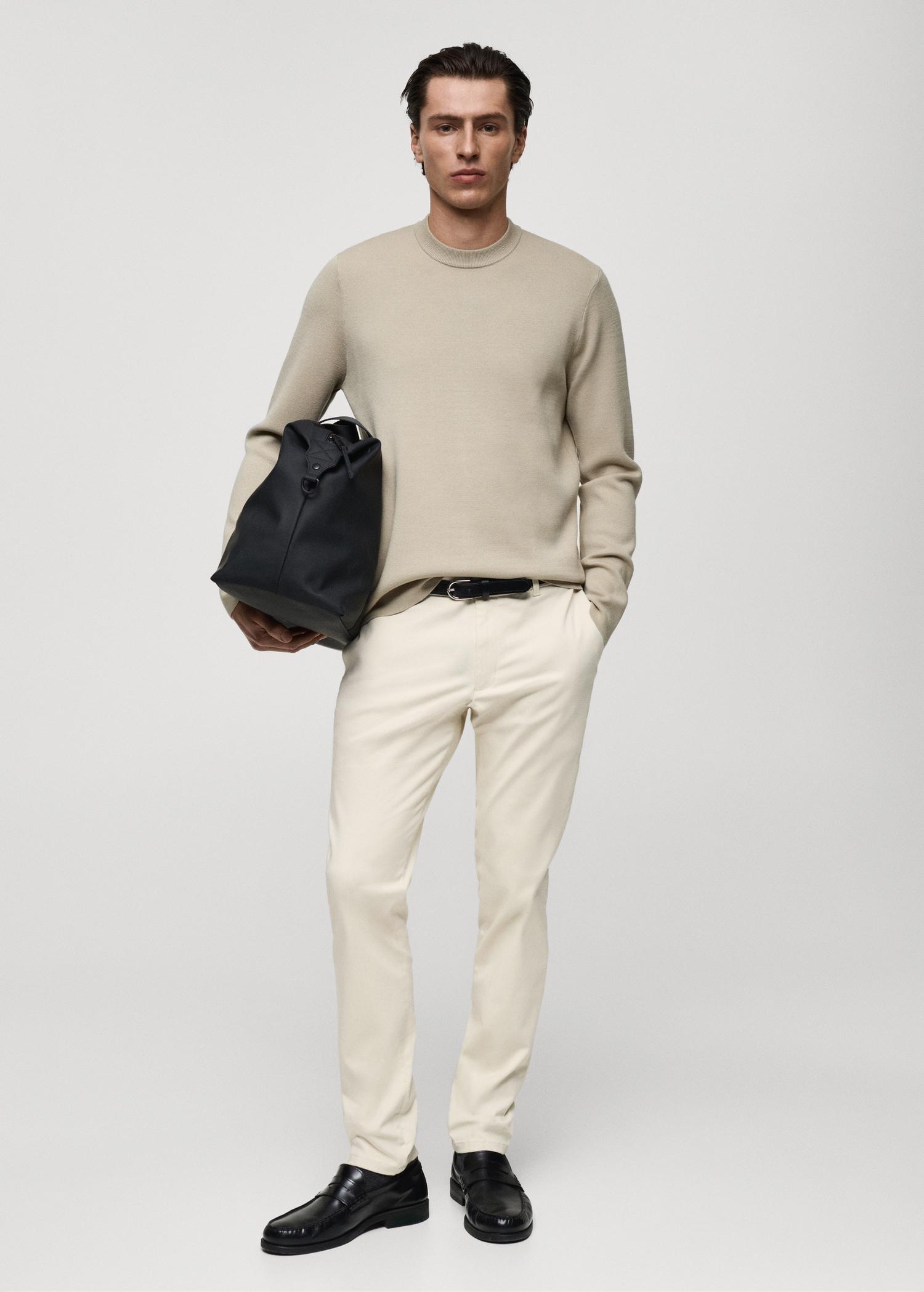 Barna slim-fit twill chino pants - Men | MANGO USA Product Image