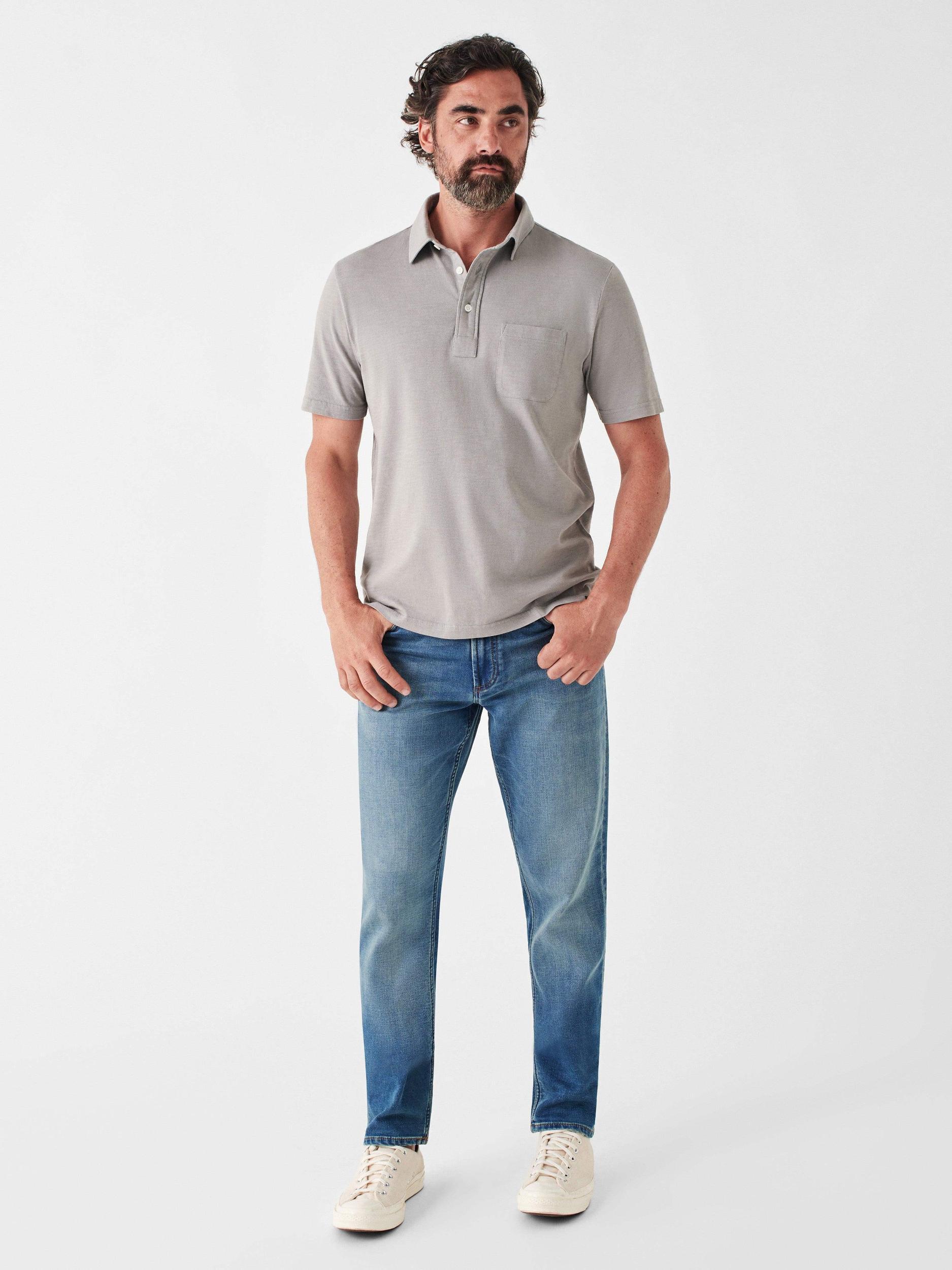 Sunwashed T-Shirt Polo - Wind Grey Male Product Image