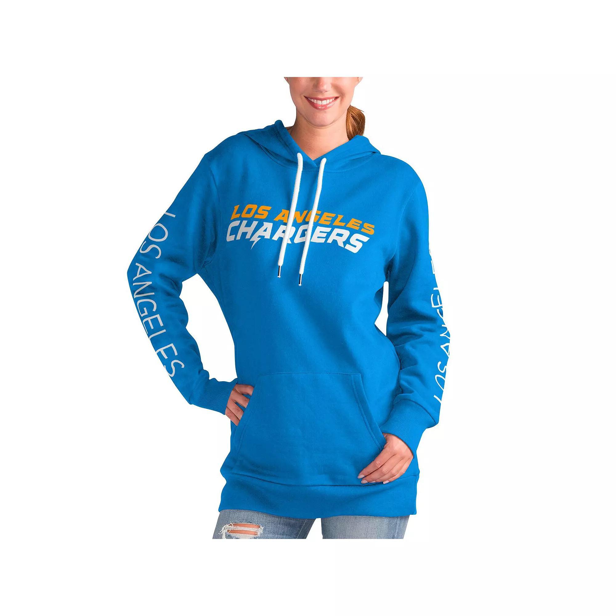 Women's G-III 4Her by Carl Banks Powder Blue Los Angeles Chargers Extra Inning Pullover Hoodie, Size: XL, Light Product Image
