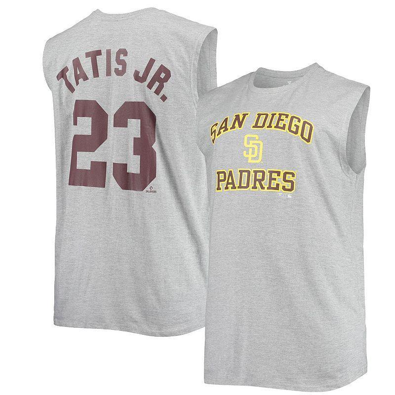Men's Fernando Tatis Jr. Heathered Gray San Diego Padres Big & Tall Muscle Tank Top, Size: 6XB, Grey Product Image