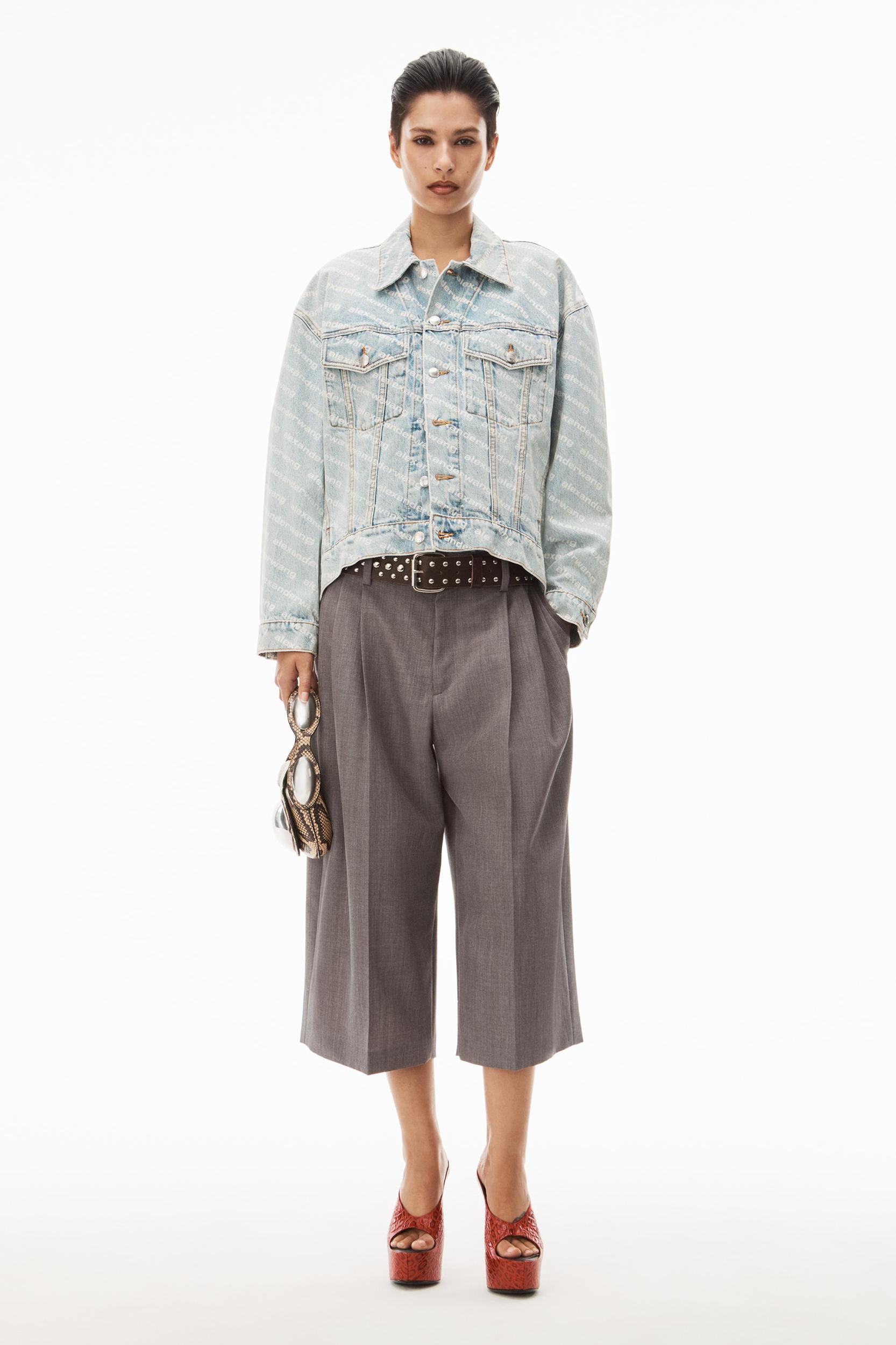 Falling Back Logo Jacket In Pebble Bleach Denim Product Image