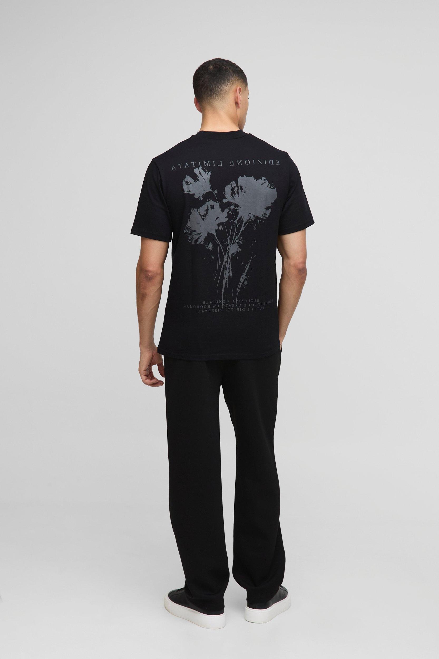 Oversized Tonal Printed Extended Neck T-Shirt | boohooMAN USA Product Image