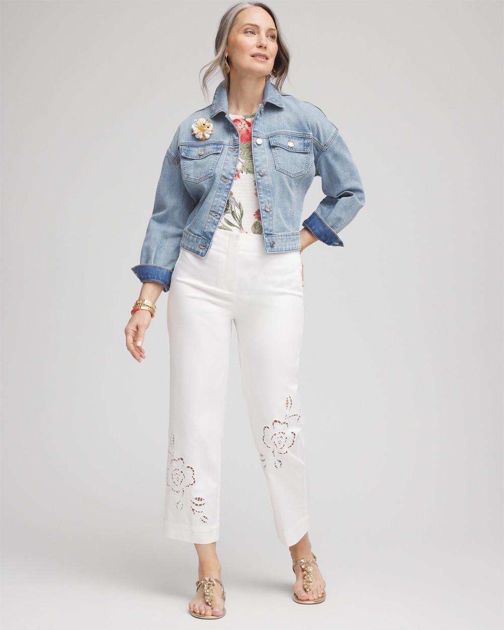 Brigitte™ Cutout Pull-On Cropped Pants Product Image