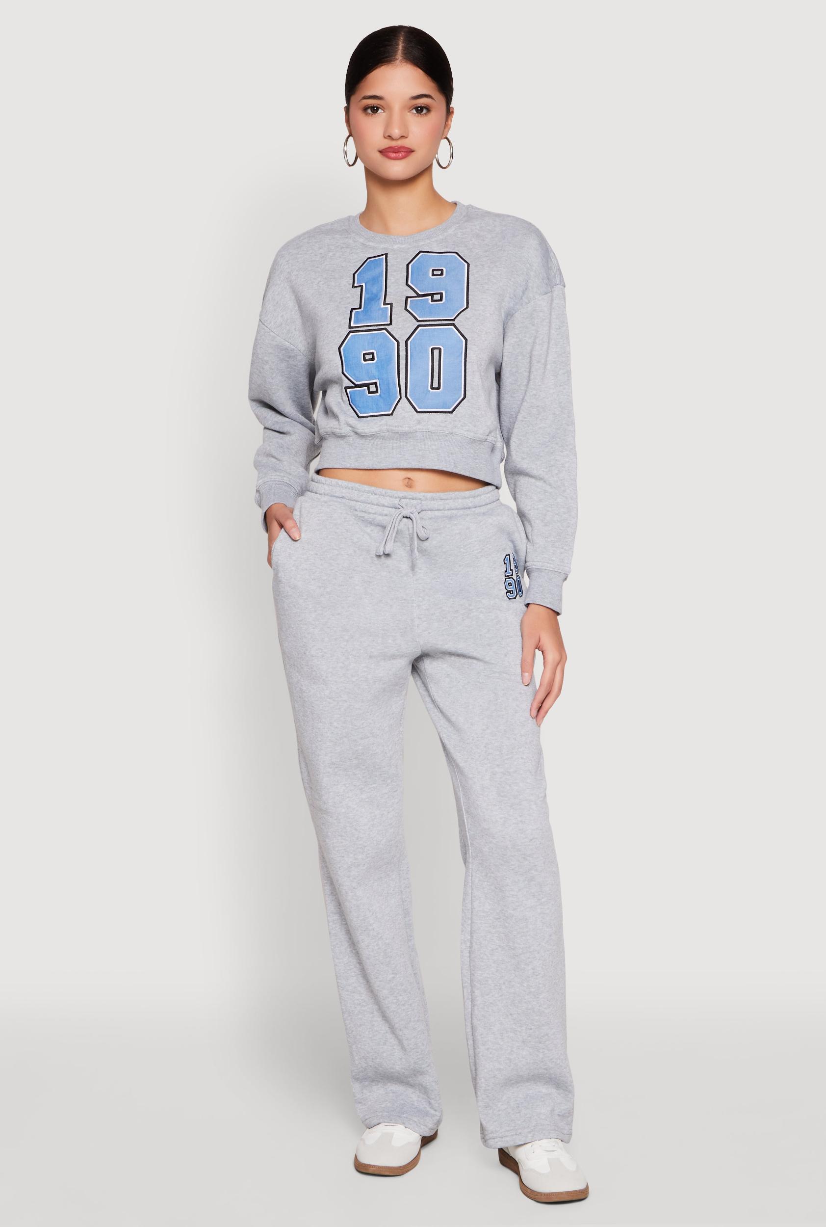 Womens Fleece Graphic Drawstring Sweatpants Product Image