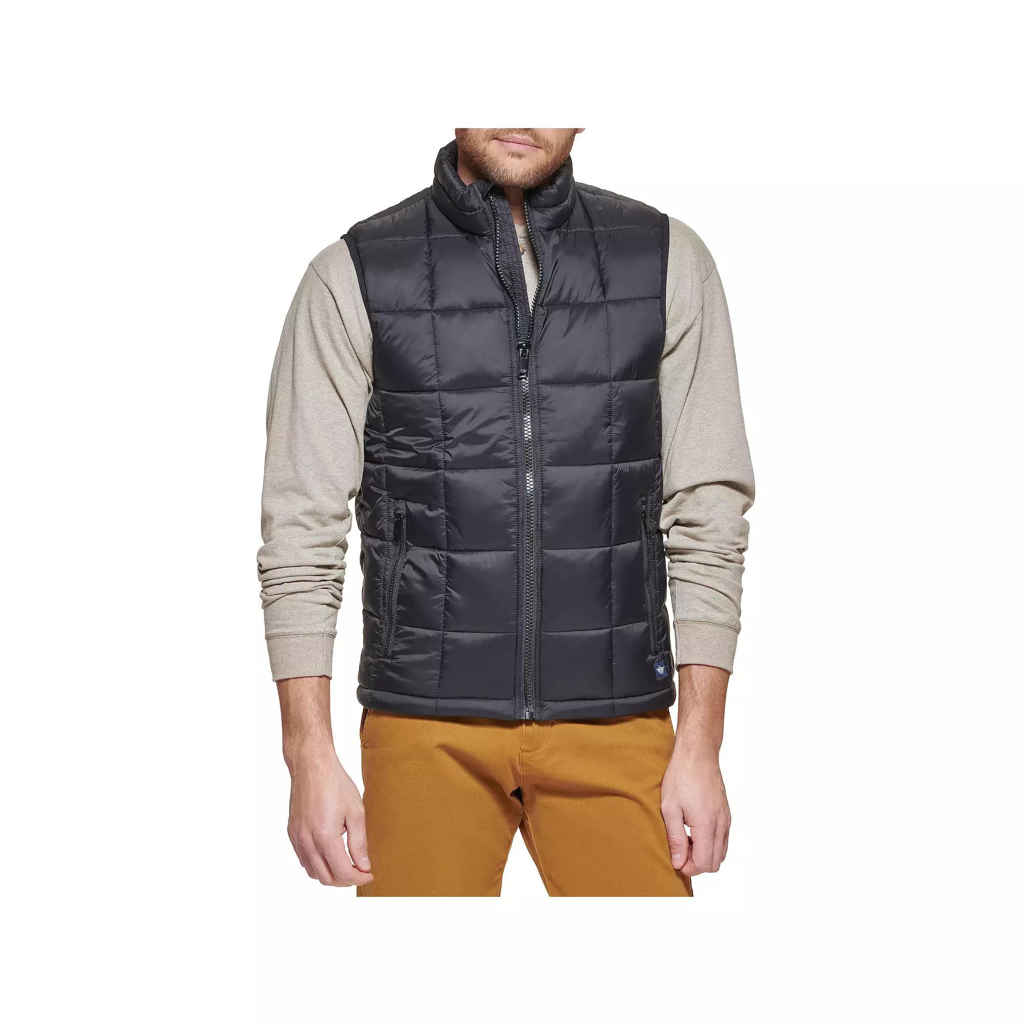 Mens Dockers Box Quilted Vest Beig Green Product Image