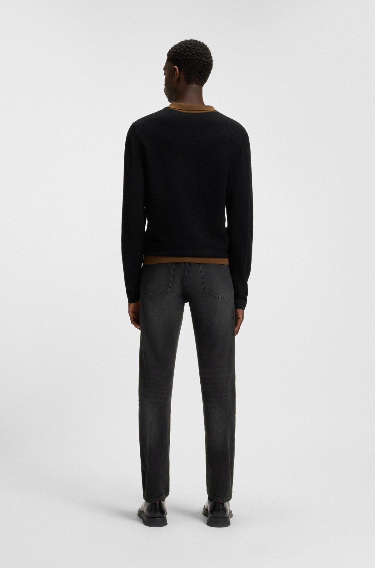 HUGO - Extra-slim-fit black jeans in stretch denim - Black Product Image