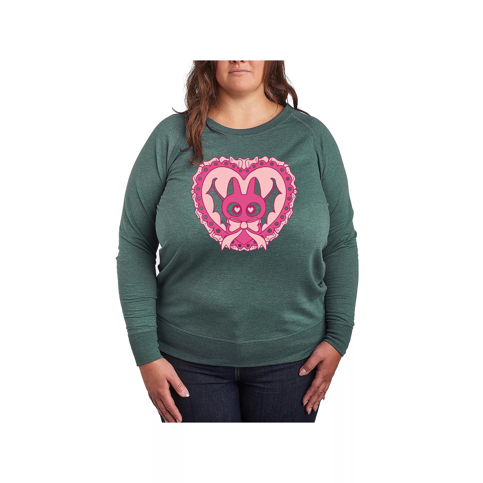 Plus Size Brrrr Pug Scarf French Terry Long Sleeve Tee, Women's, Size: 2XL, Brown Product Image