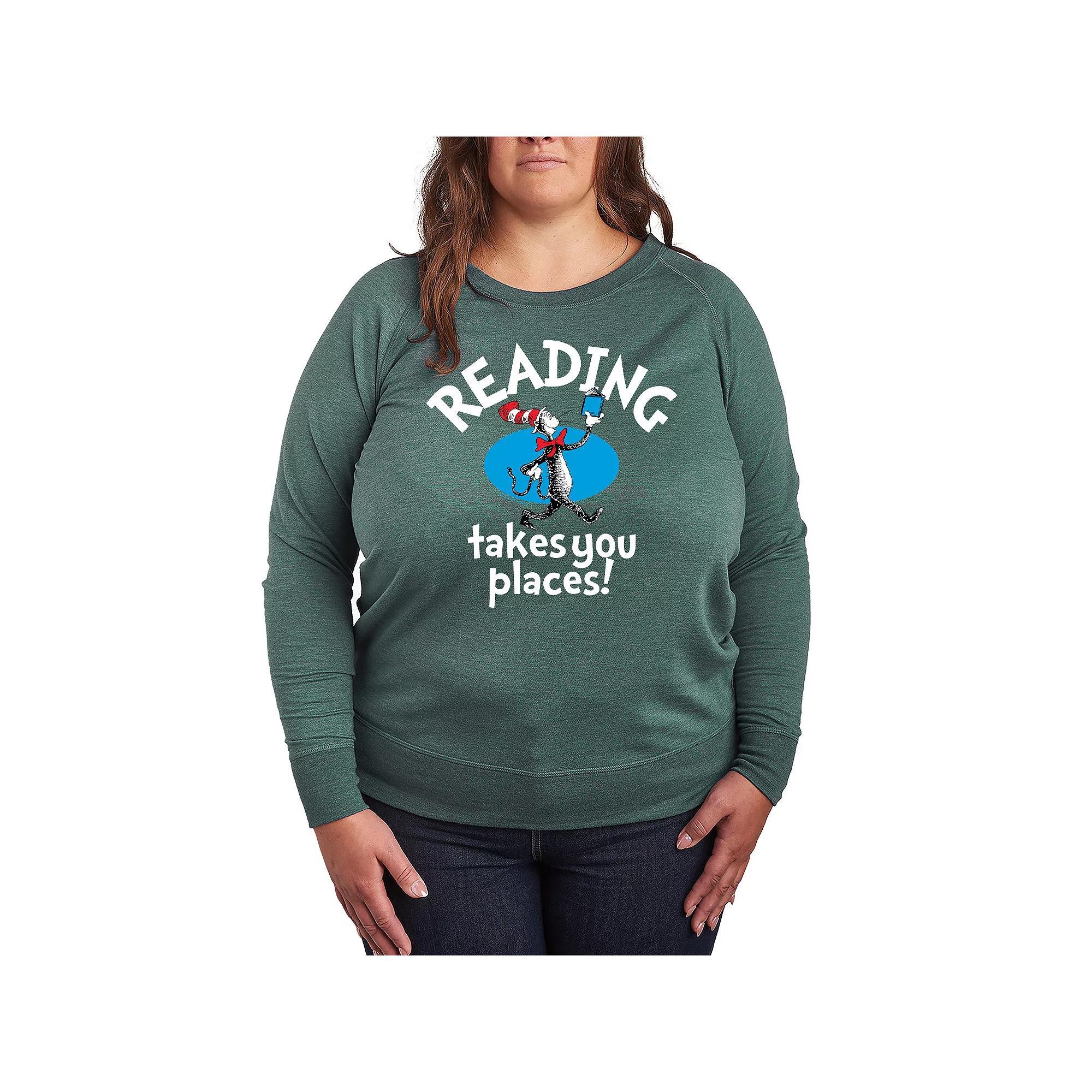 Disneys Pluto Plus Size Life Is Better With Dogs French Terry Long Sleeve Tee, Womens Product Image