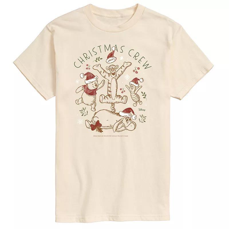 Disney's Winnie The Pooh Men's Christmas Crew Graphic Tee, Size: Medium, Beige Product Image