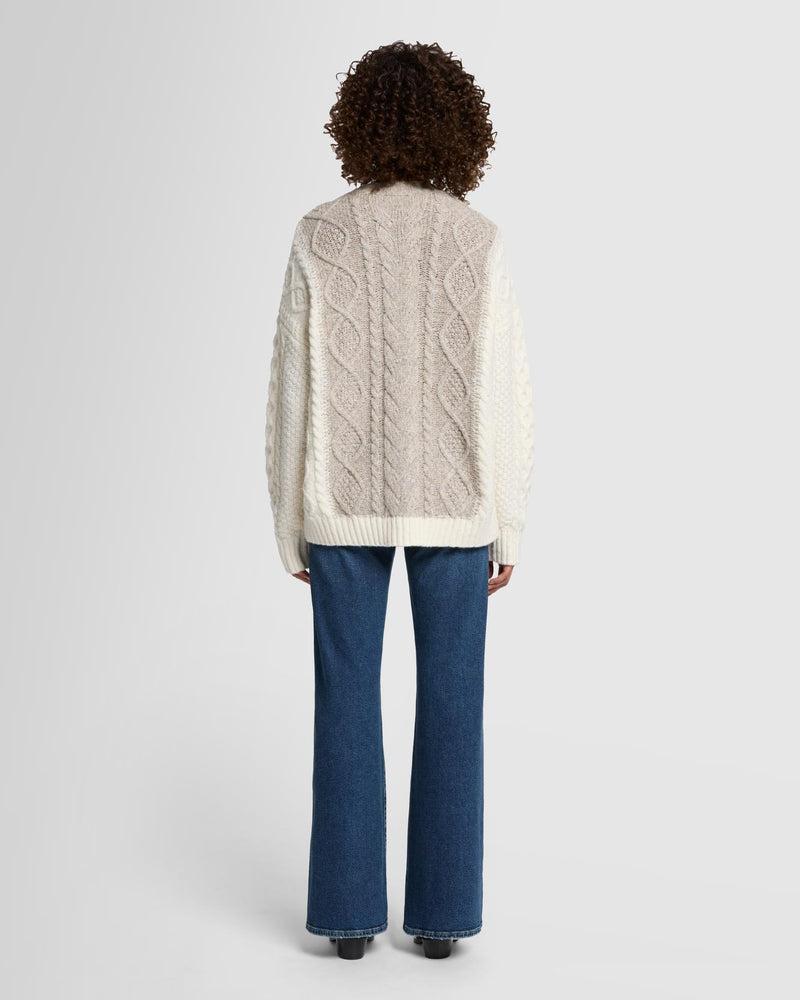 Wool Mock Neck Cable Pullover Product Image
