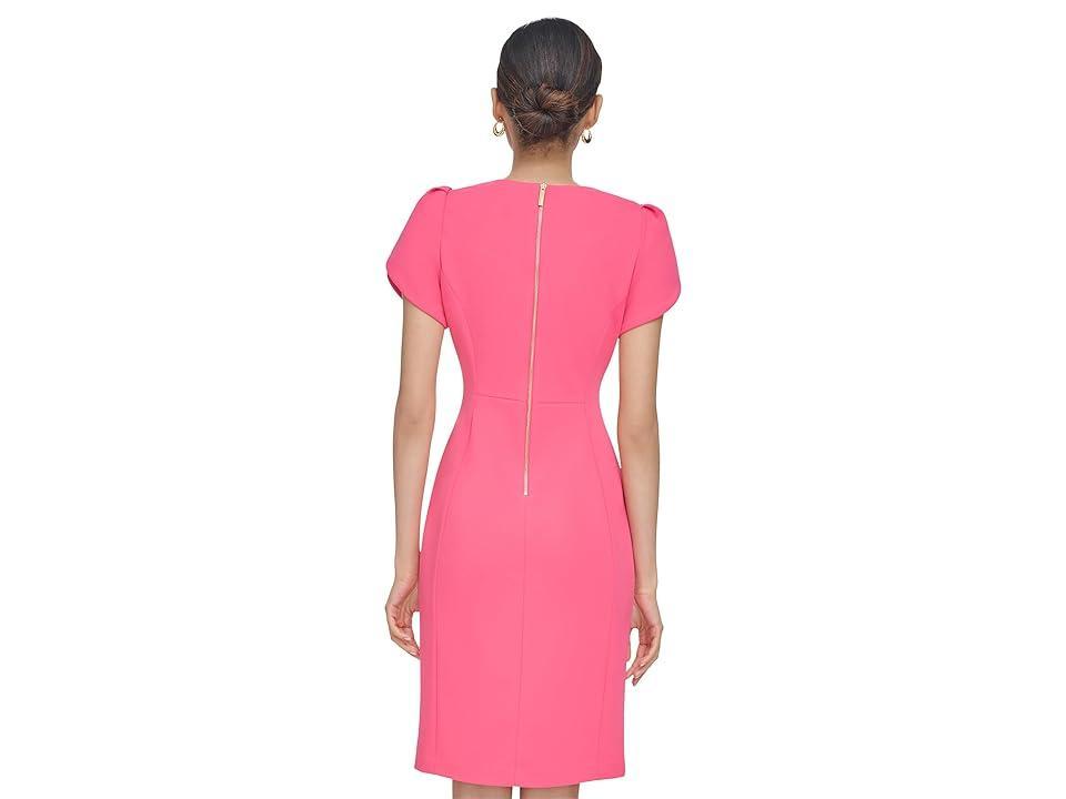 Calvin Klein Tulip Sleeve Sheath Dress (Syrah) Women's Dress Product Image