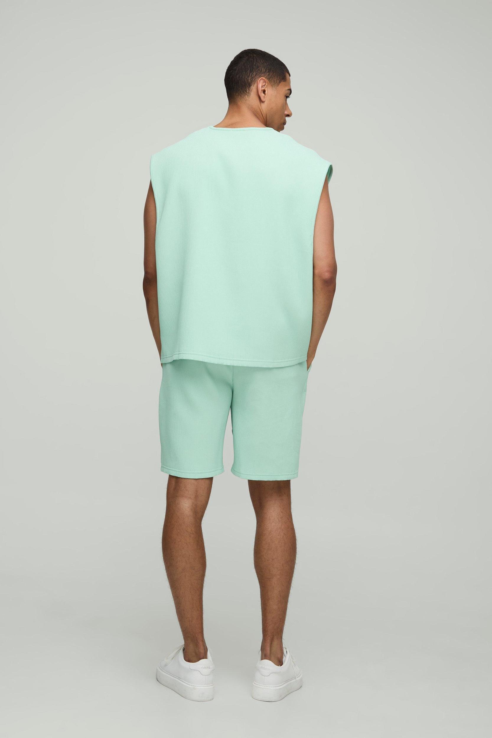 Oversized Boxy Pleated Cap Sleeve Tank | boohooMAN USA Product Image