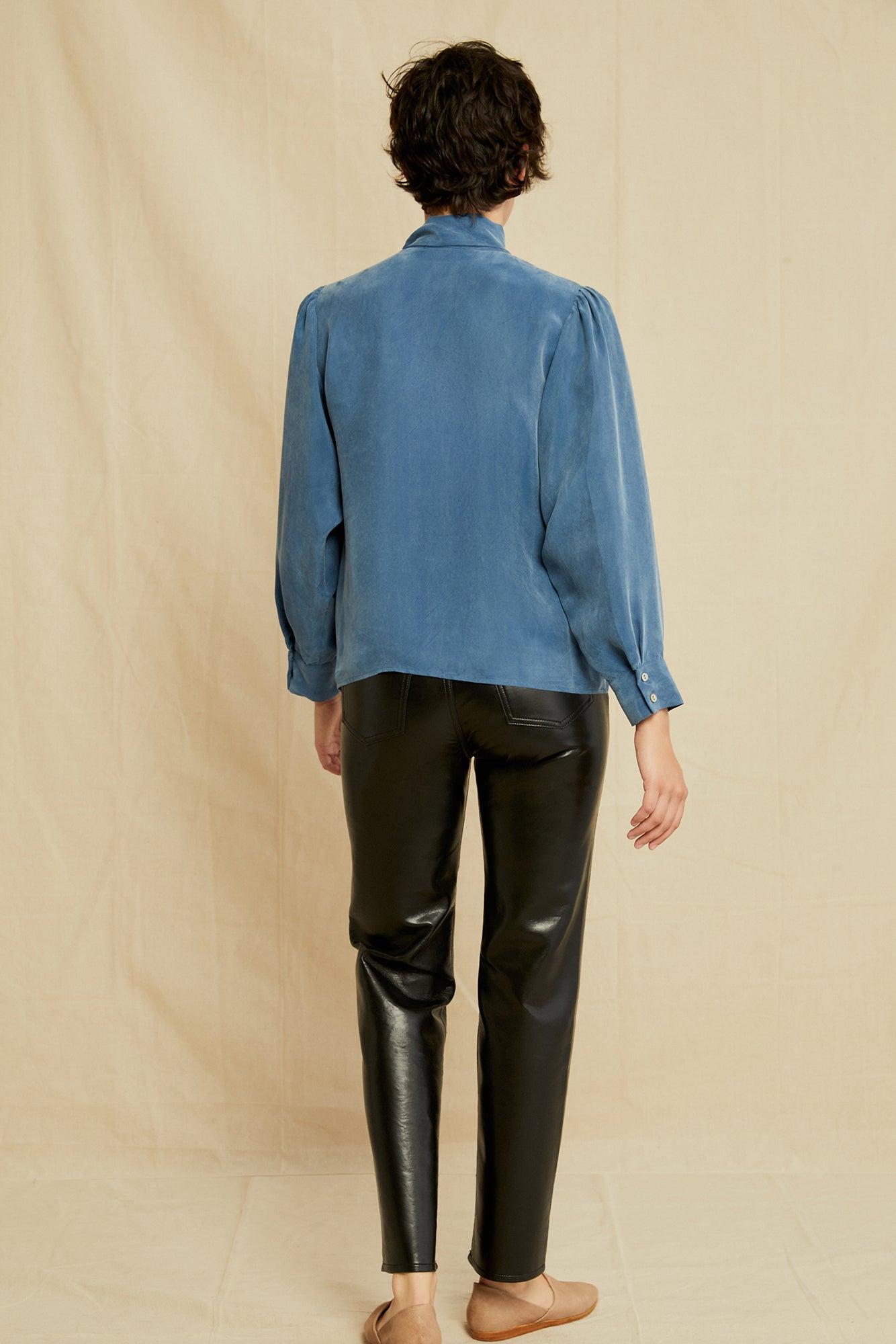 Olivet Cottonseed Cupro Blouse - Azure - ReAmour Female Product Image