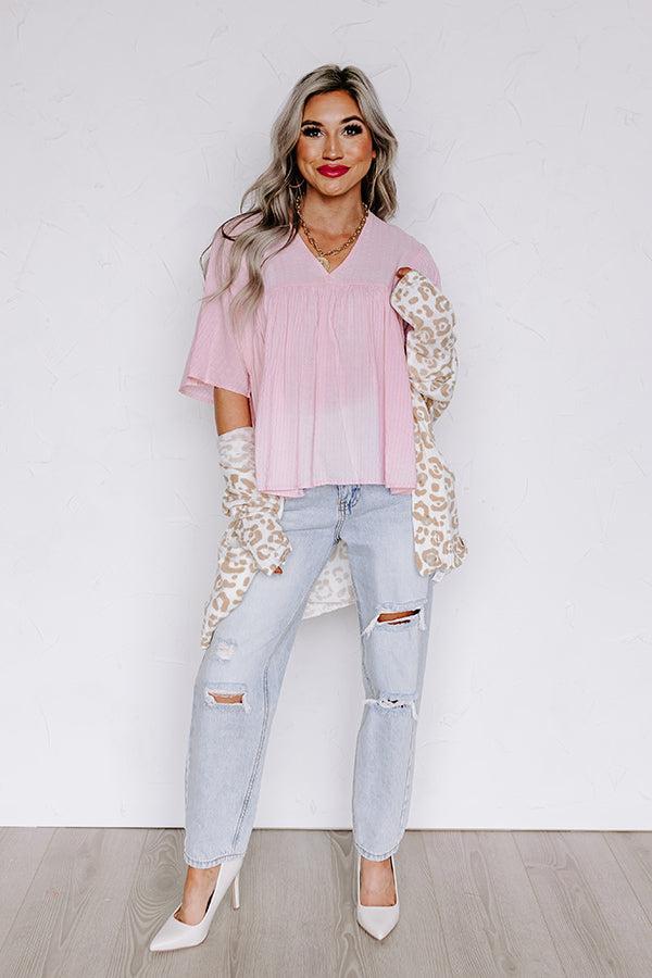 The Lucky One Babydoll Top In Pink Product Image
