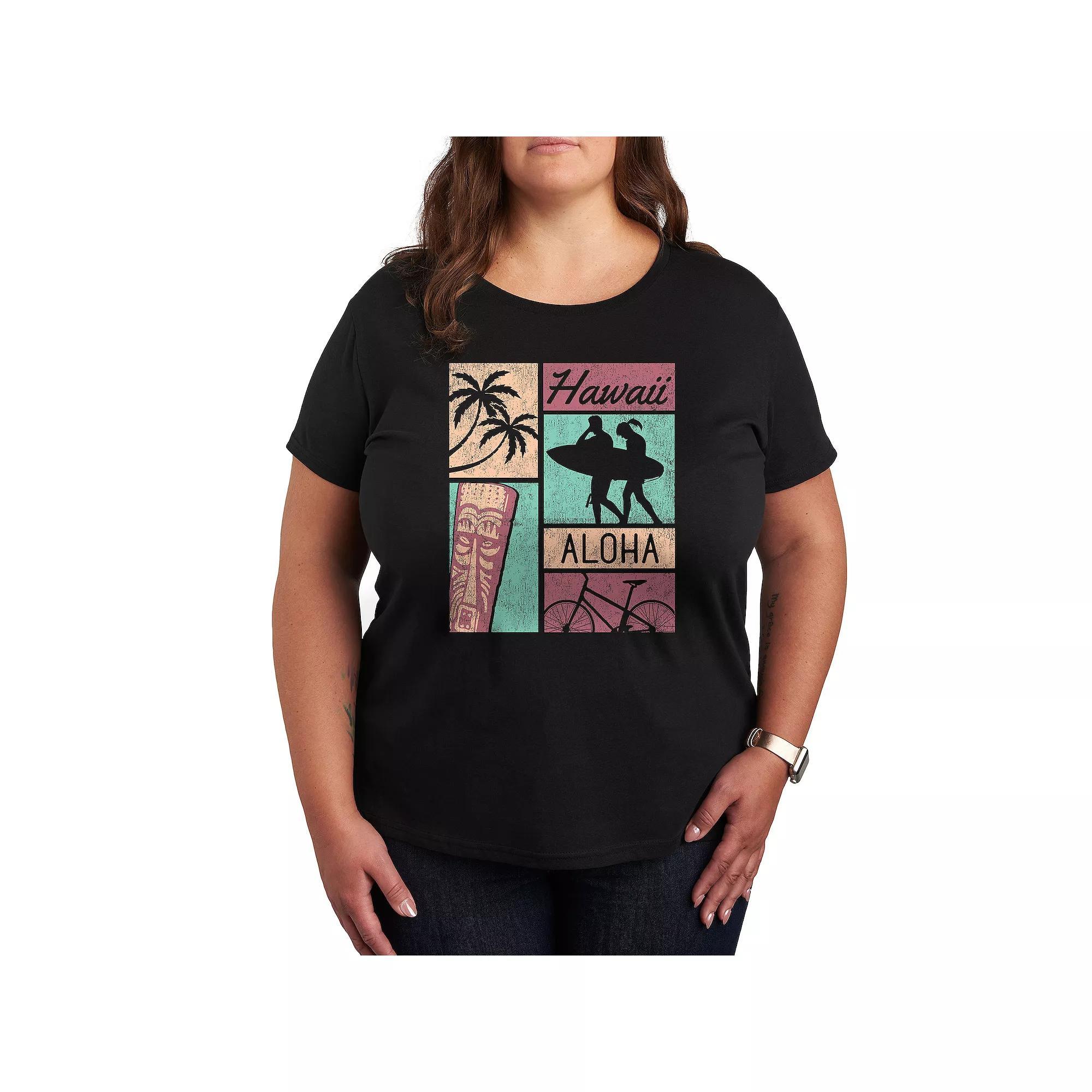 Plus Retro Summer Design Graphic Tee, Womens Product Image