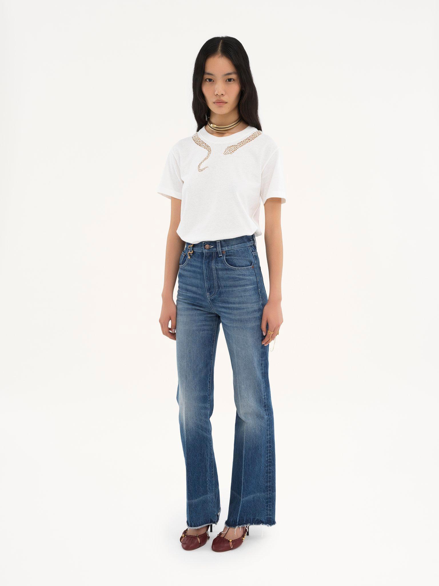 Guipure T-shirt in cotton jersey Product Image