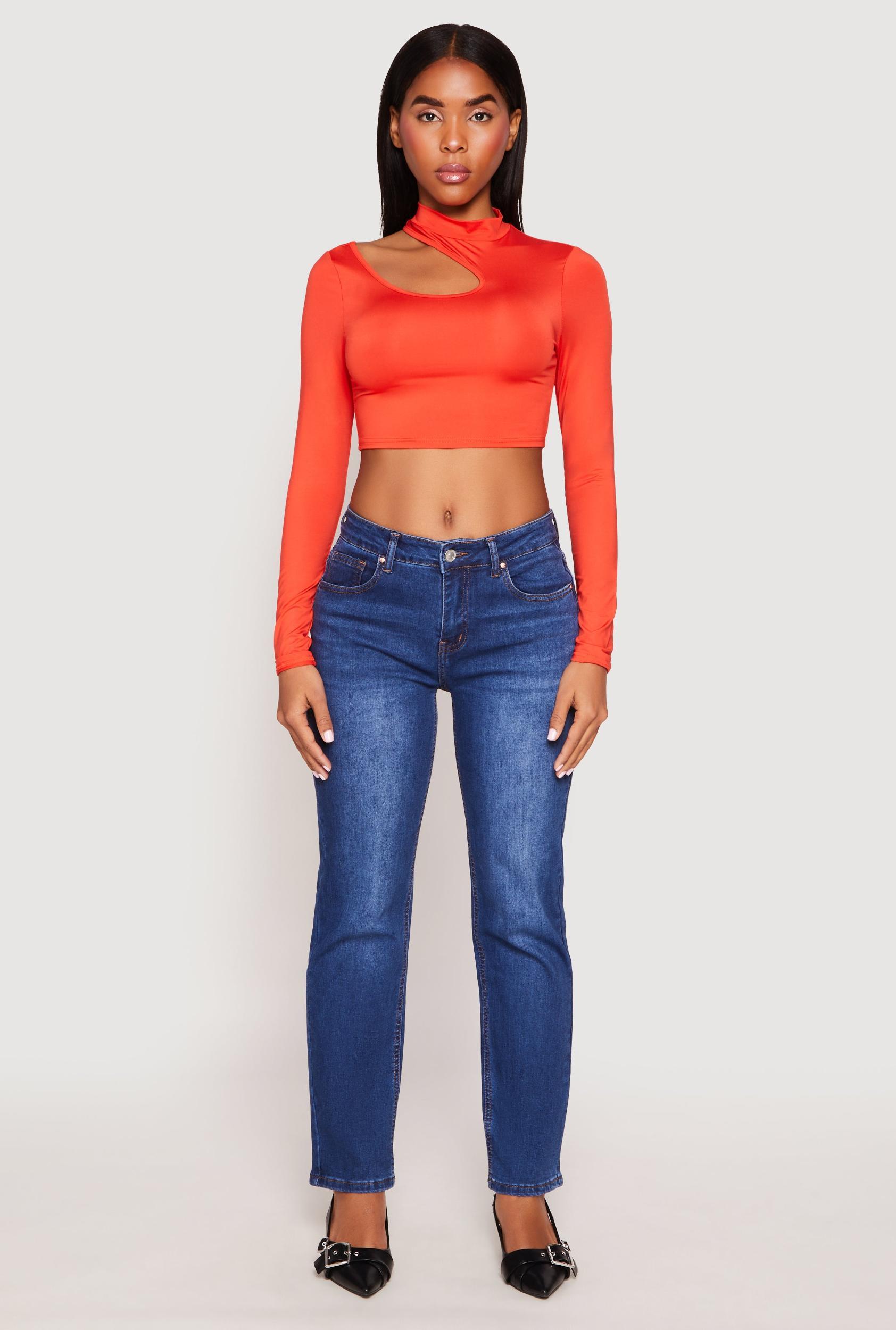 Womens Daisy Keyhole Shoulder Crop Top Product Image