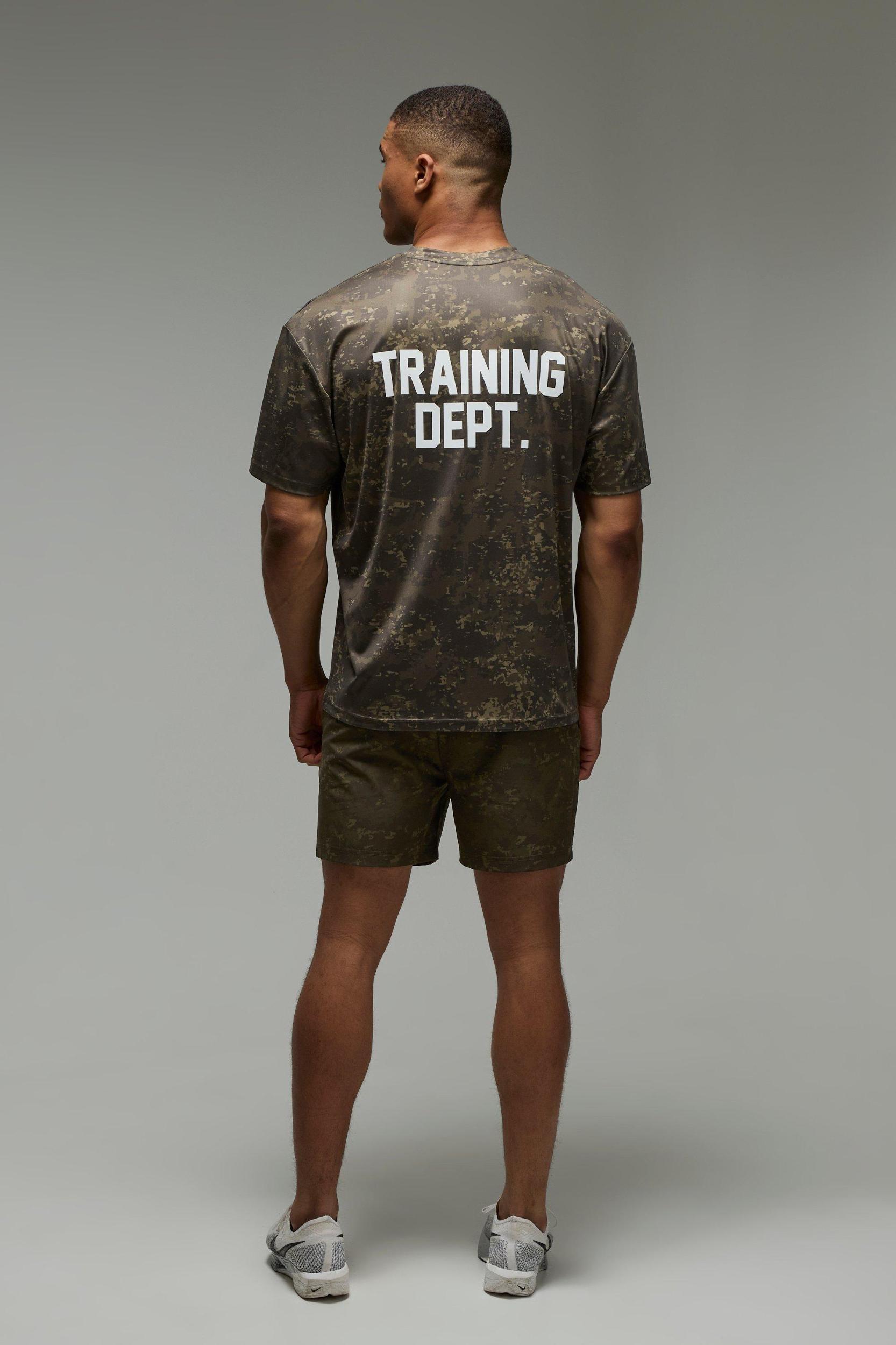Training Dept Regular Fit 5inch Camo Short | boohooMAN USA Product Image