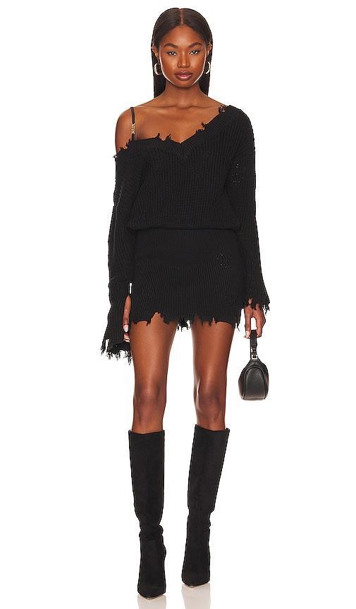 SER.O.YA Maude Sweater Dress in Black - Black. Size S (also in L, M). Product Image