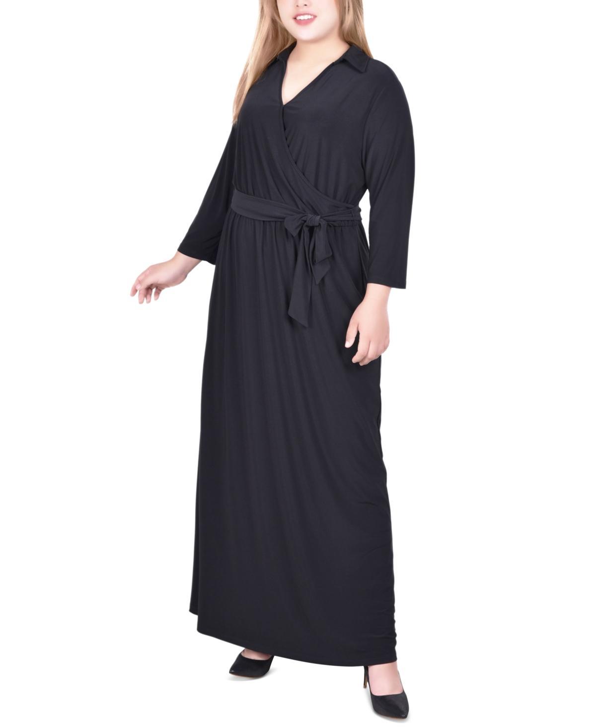 Ny Collection Plus Size Faux-Wrap Maxi Dress Product Image