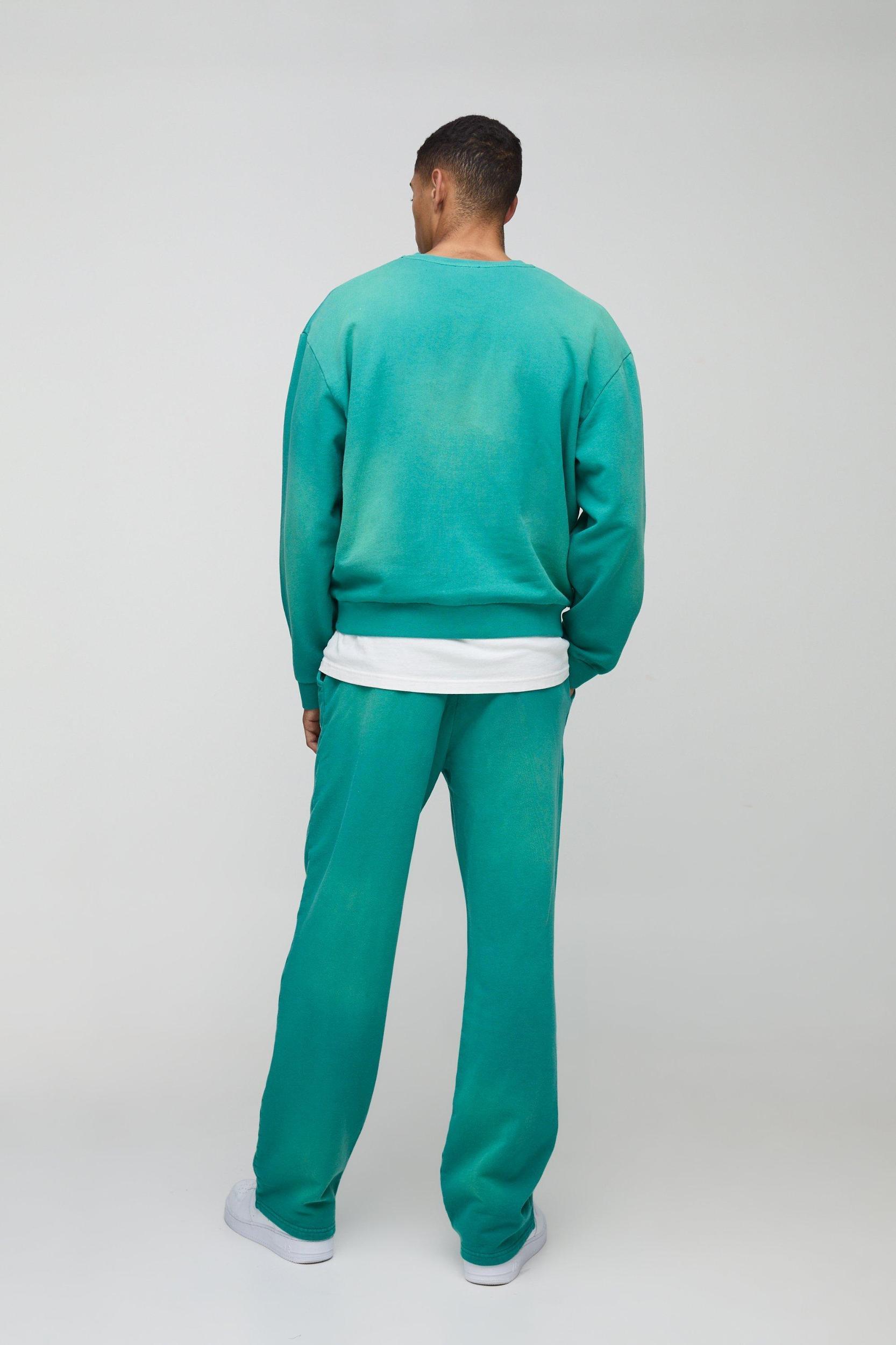 Oversized Boxy Spray Wash Ofcl Printed Sweatshirt | boohooMAN USA Product Image