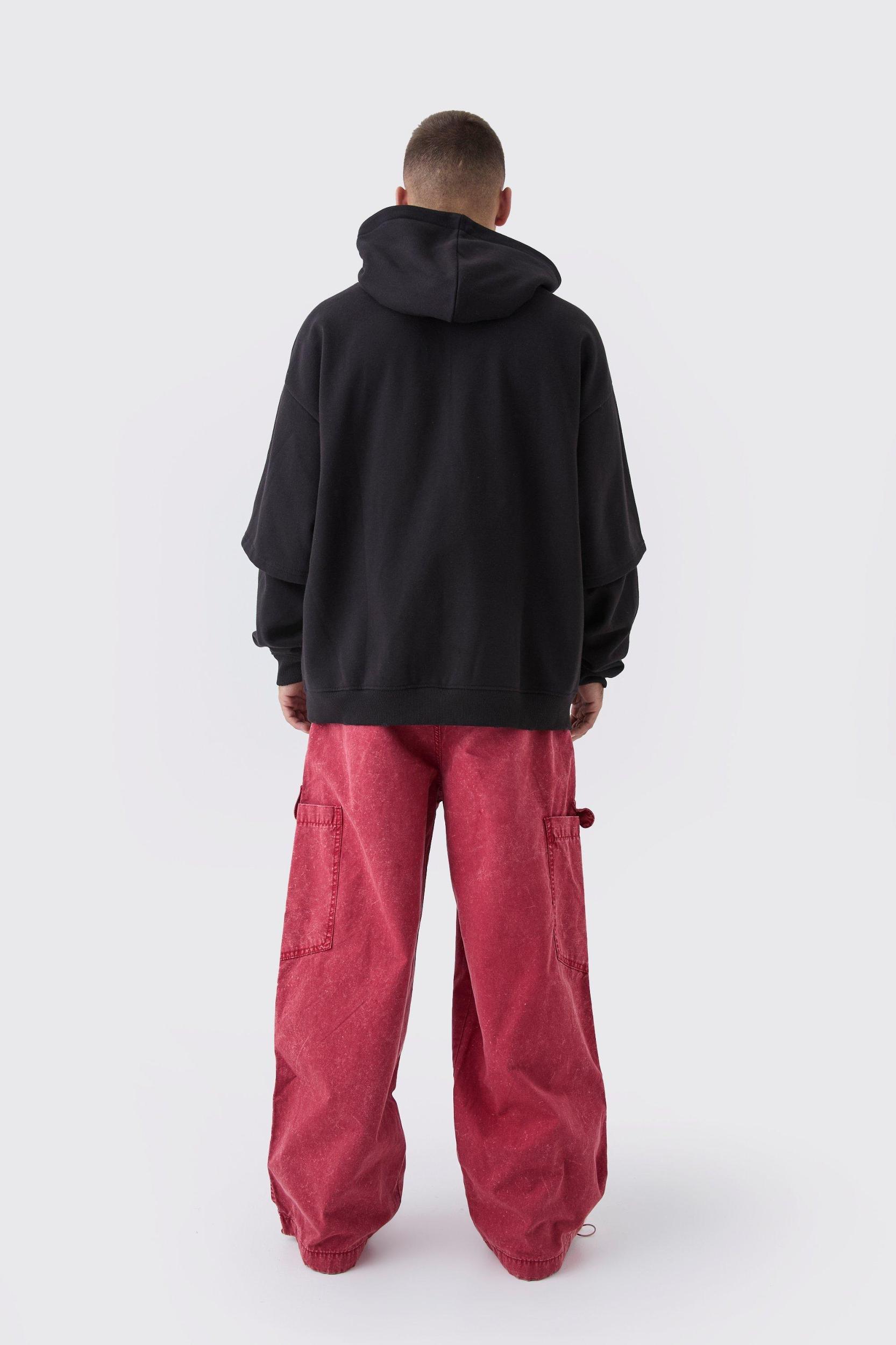 Elasticated Waist Super Baggy Oil Wash Cargo Pants | boohooMAN USA Product Image