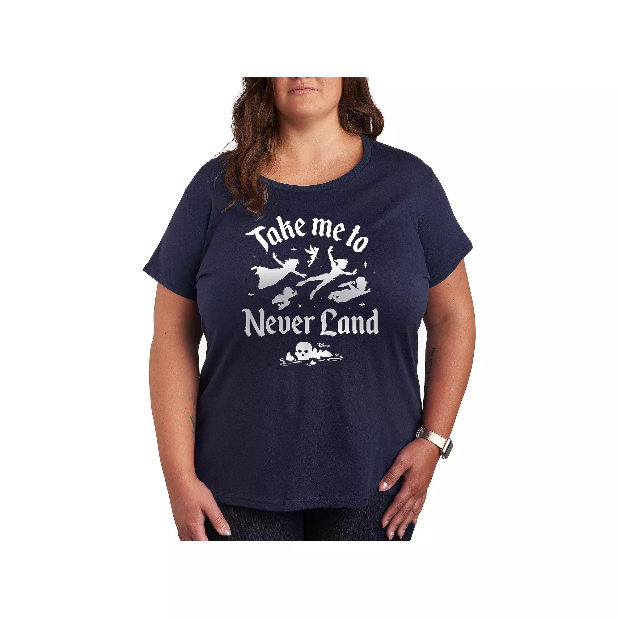 Disneys Peter Pan Plus Take Me To Never Land Graphic Tee, Womens Product Image