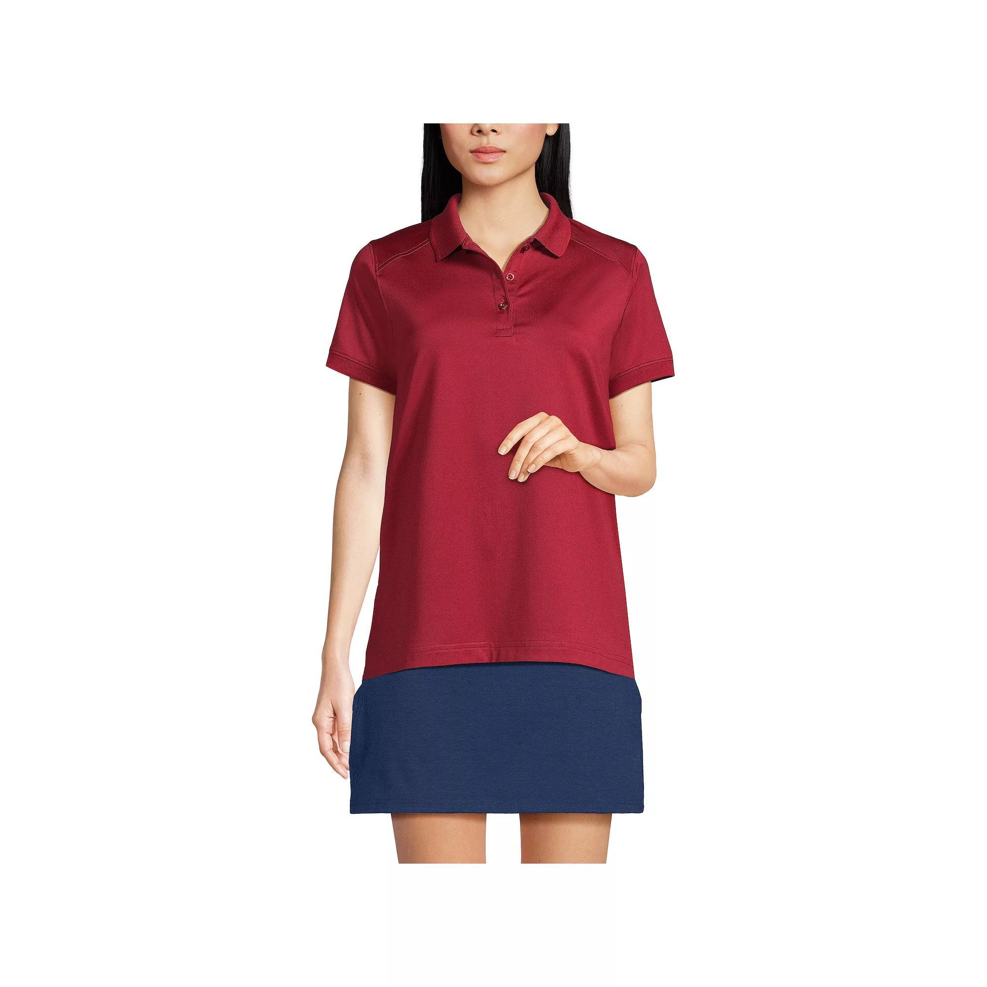 Women's Lands' End Short Sleeve Rapid Dry Polo Shirt, Size: Large, Blue Product Image