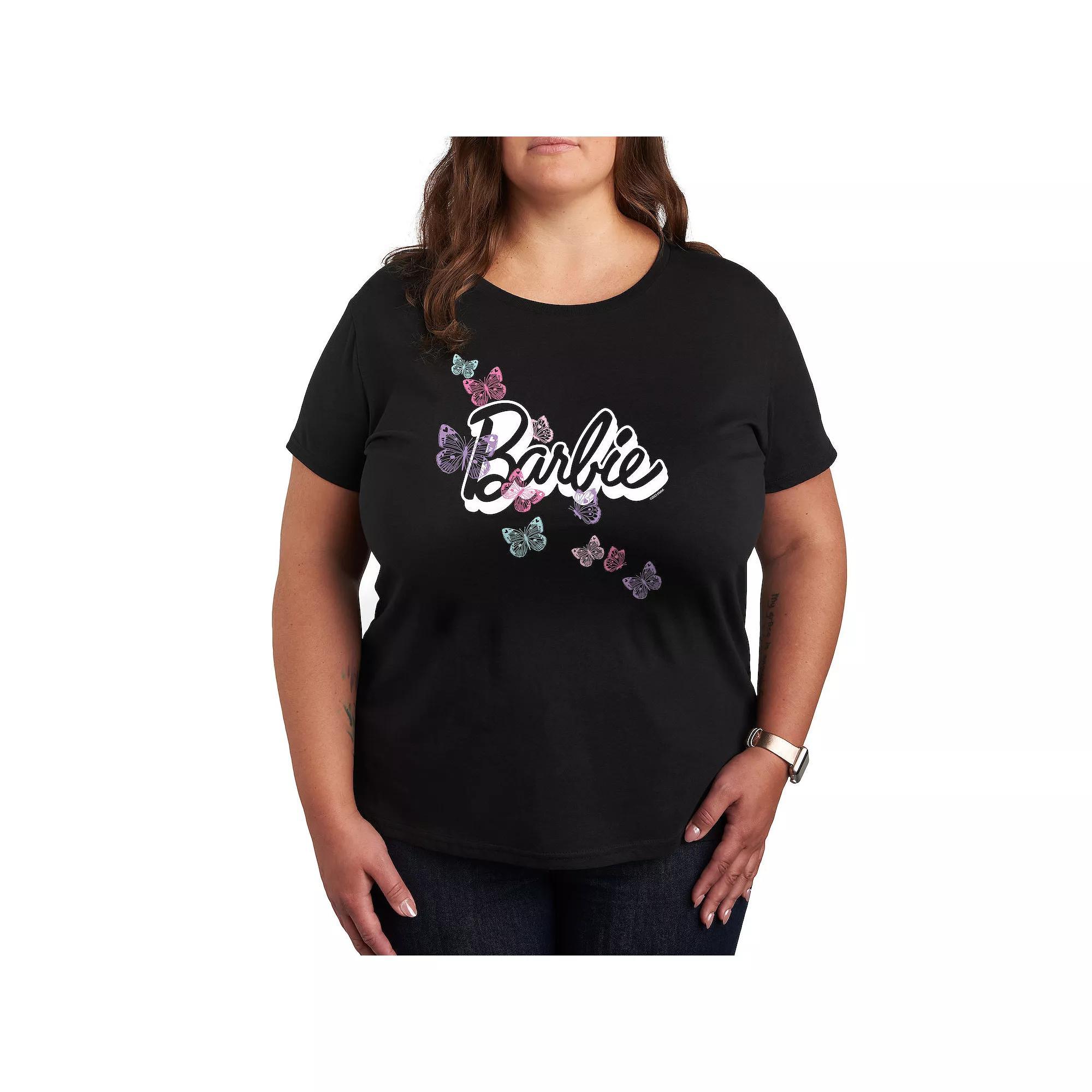 Plus Barbie Butterfly Logo Graphic Tee, Womens Product Image