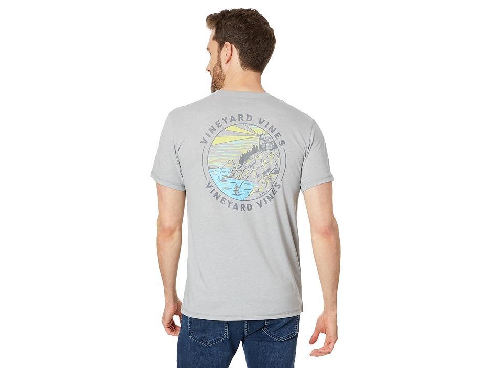 Vineyard Vines Lighthouse Fishing SS Dunes (Grey Heather) Men's T Shirt Product Image