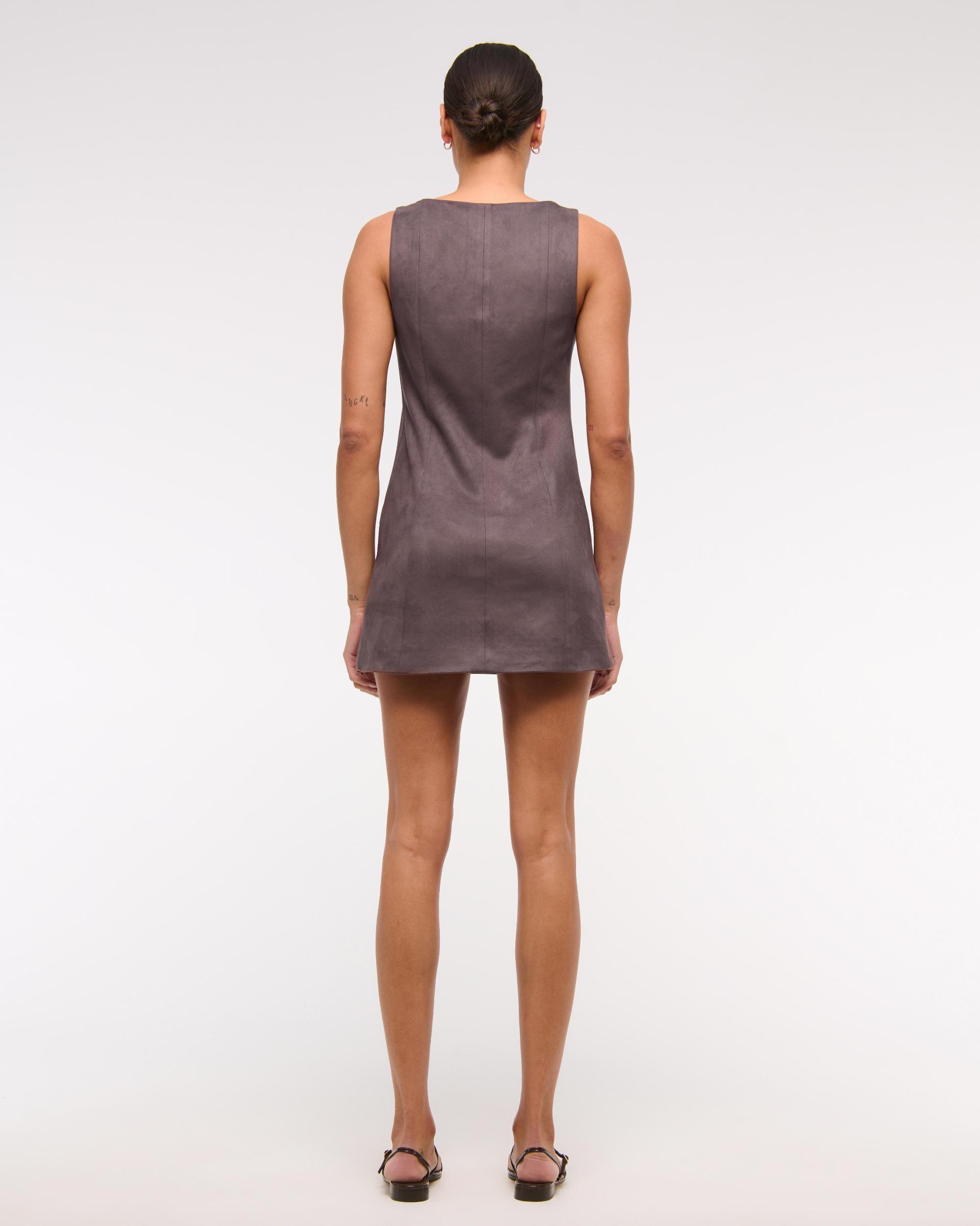 Vegan Suede Pinafore Mini Dress Product Image